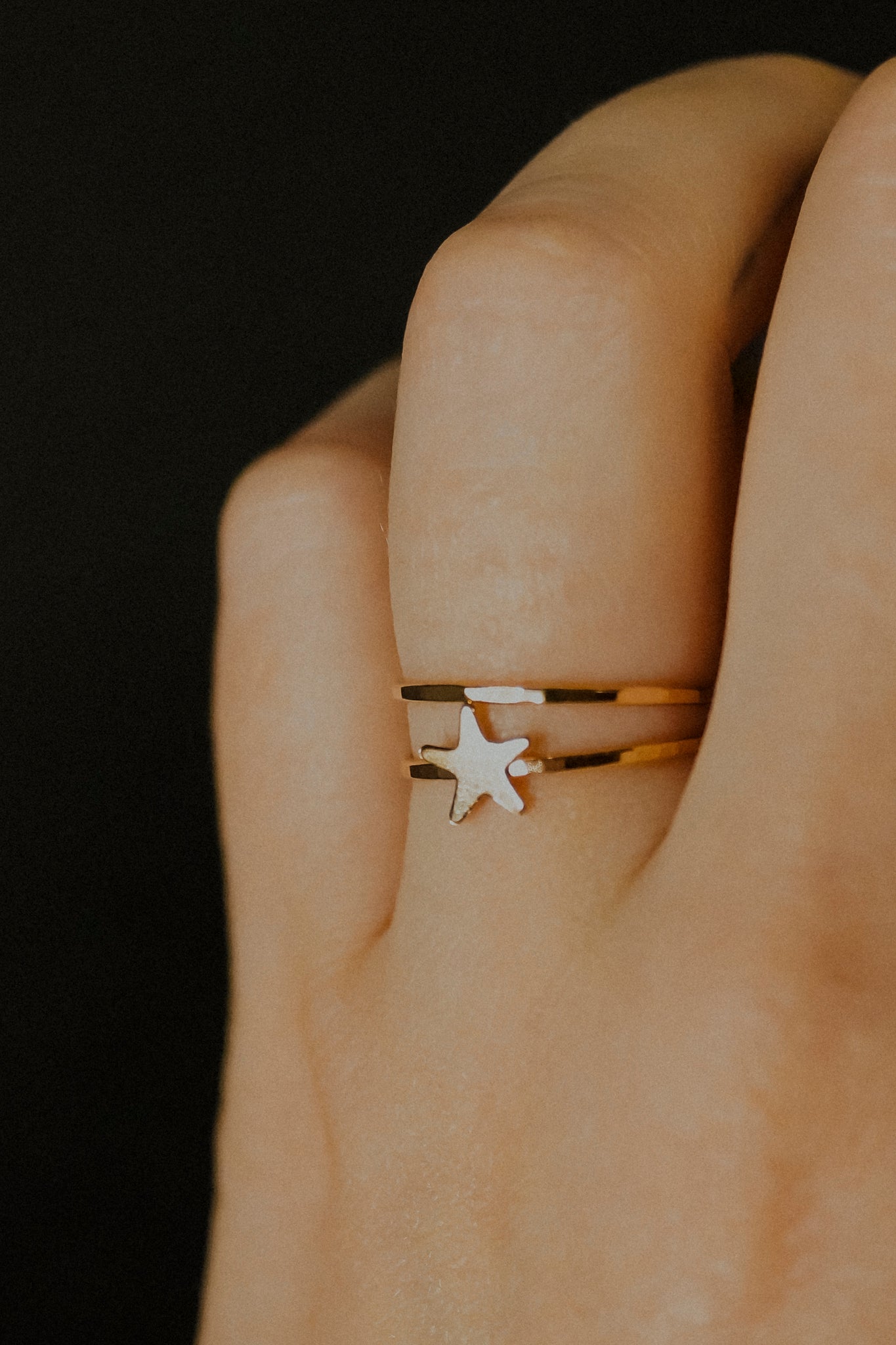 Star Set of 2 Stacking Rings, 14K Gold Fill