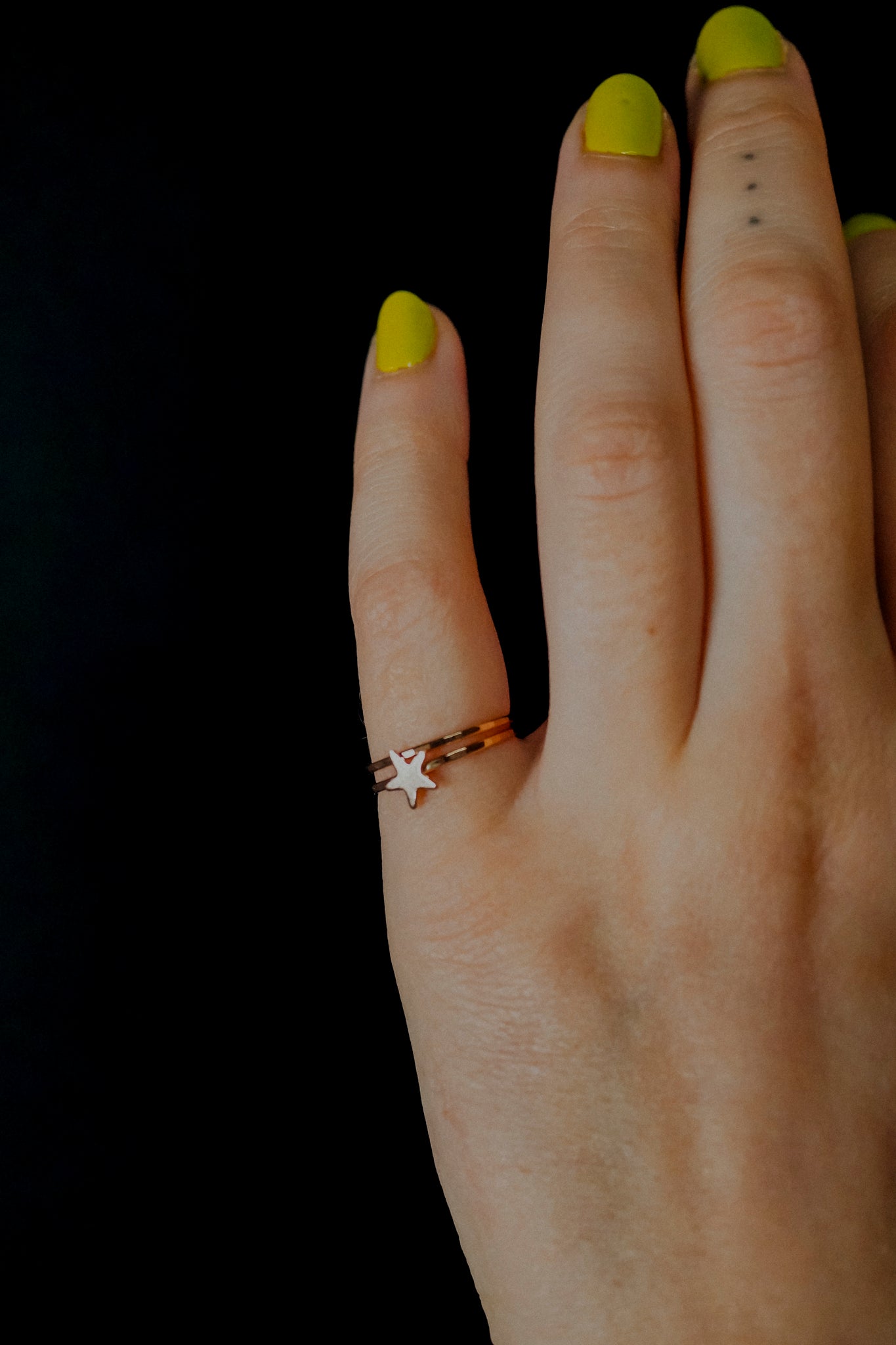 Star Set of 2 Stacking Rings, 14K Rose Gold Fill