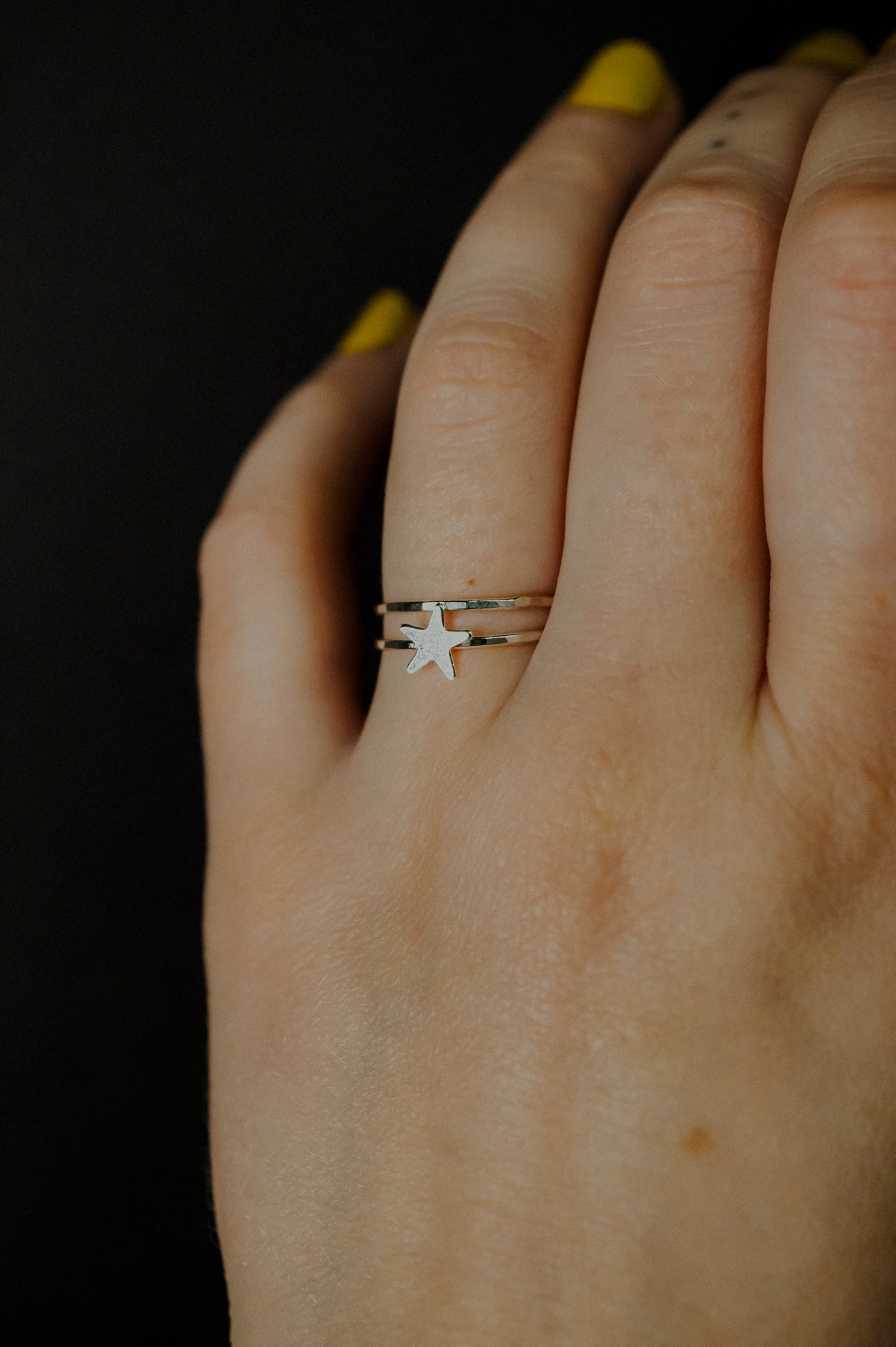 Star Set of 2 Stacking Rings, Sterling Silver