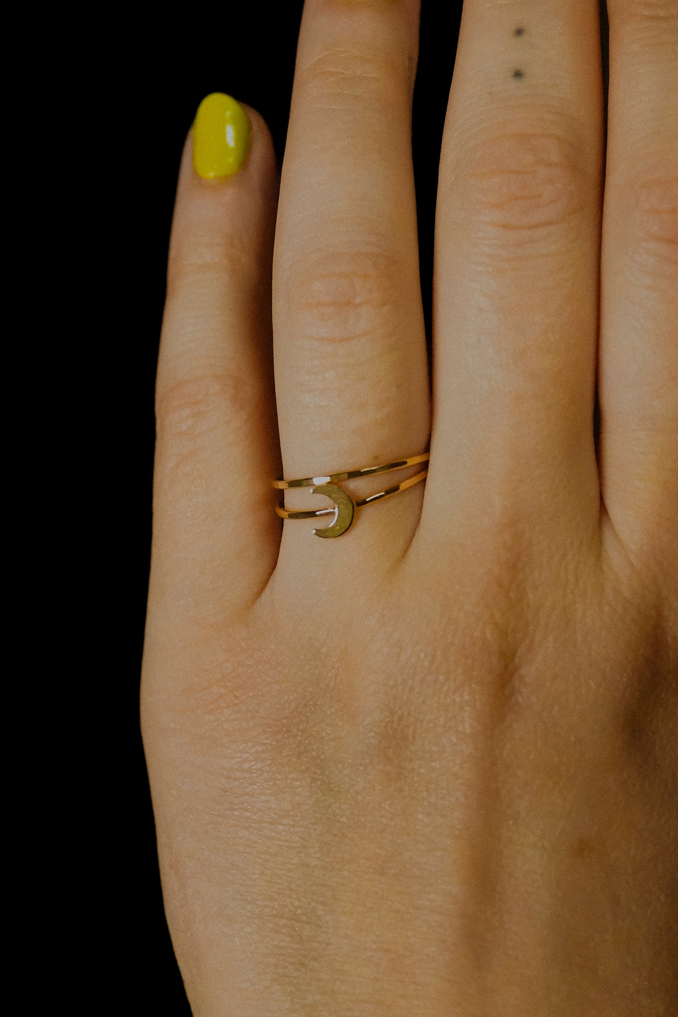 Moon Set of 2 Stacking Rings, 14K Gold Fill