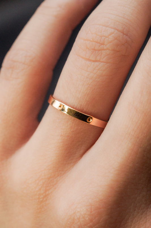 Dotted Mirror Band, 14K Gold Fill