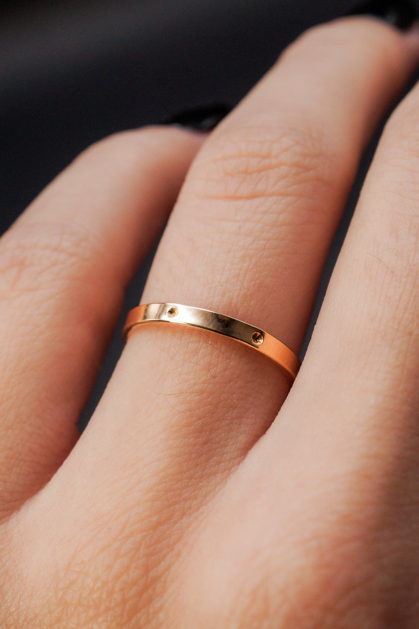 Dotted Mirror Band, 14K Gold Fill