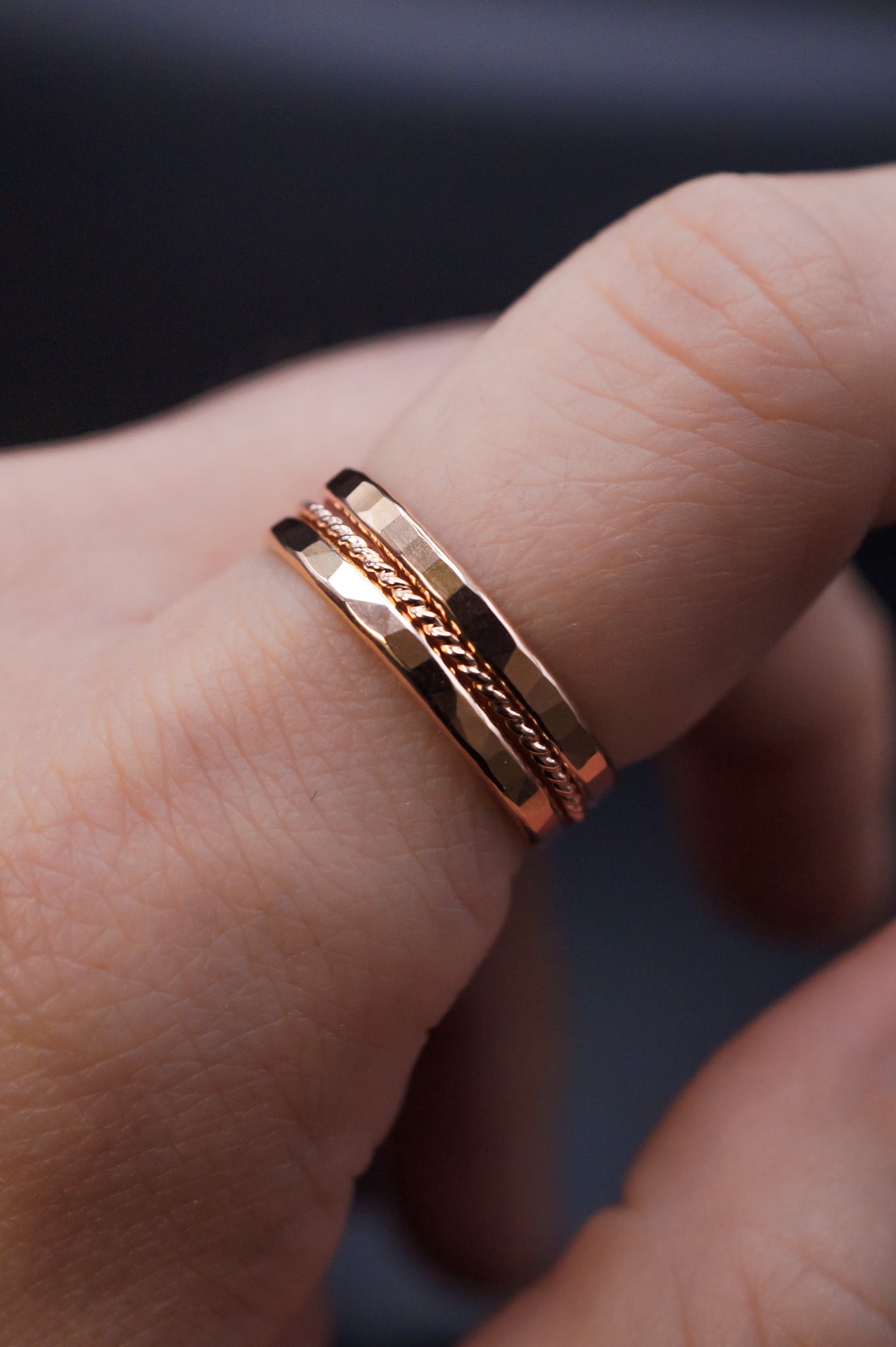 The Everyday Twist Set of 3 Stacking Rings, Gold Fill, Rose Gold Fill or Sterling Silver