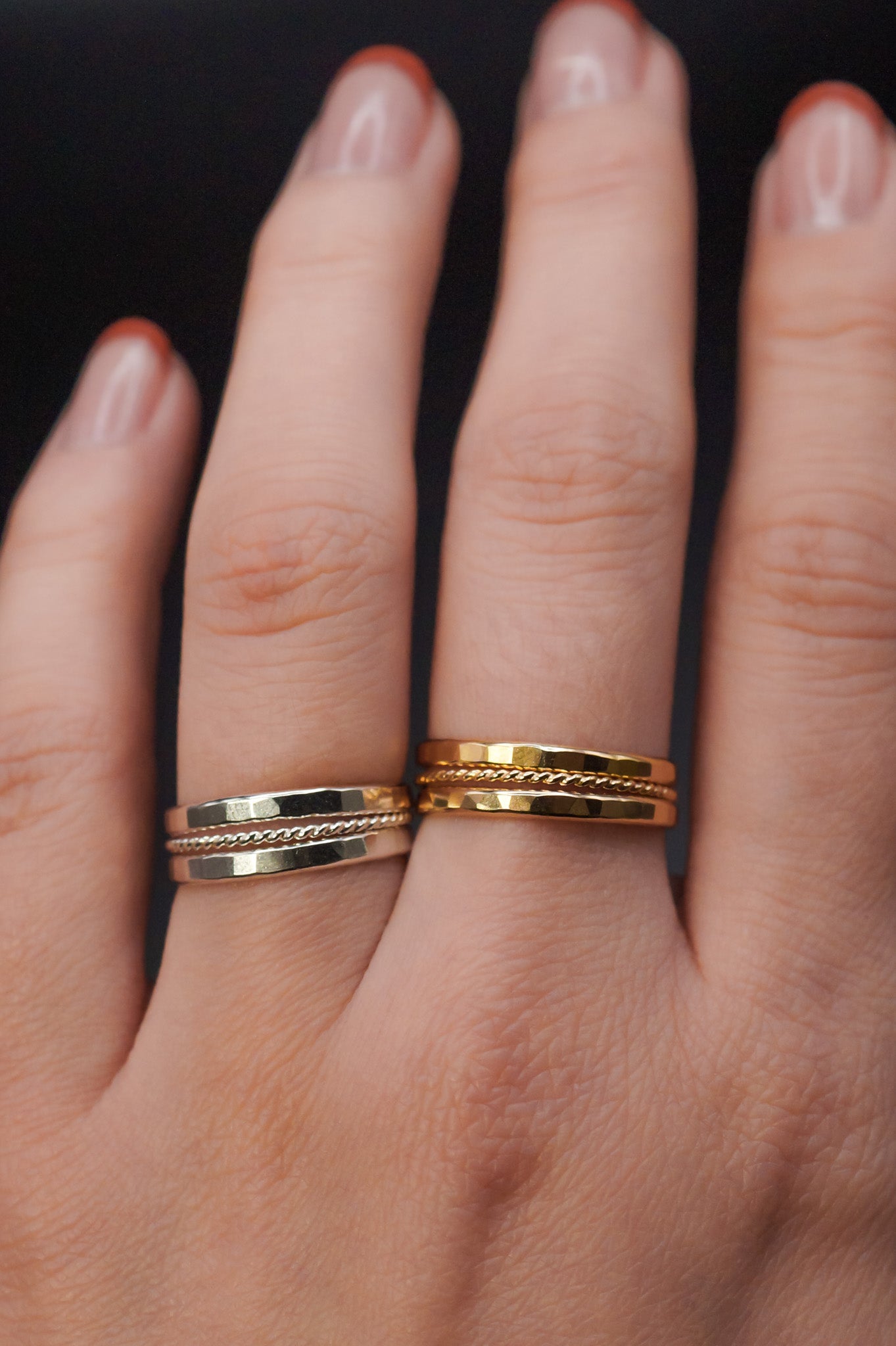 The Everyday Twist Set of 3 Stacking Rings, Gold Fill, Rose Gold Fill or Sterling Silver