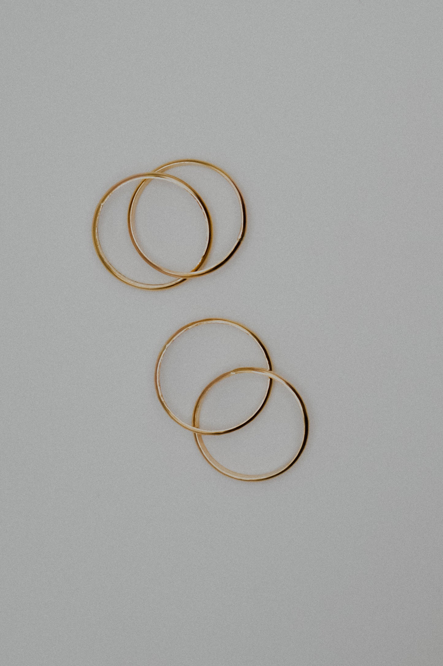 Thick Interlocking Set of 2 Rings, 14K Gold Fill