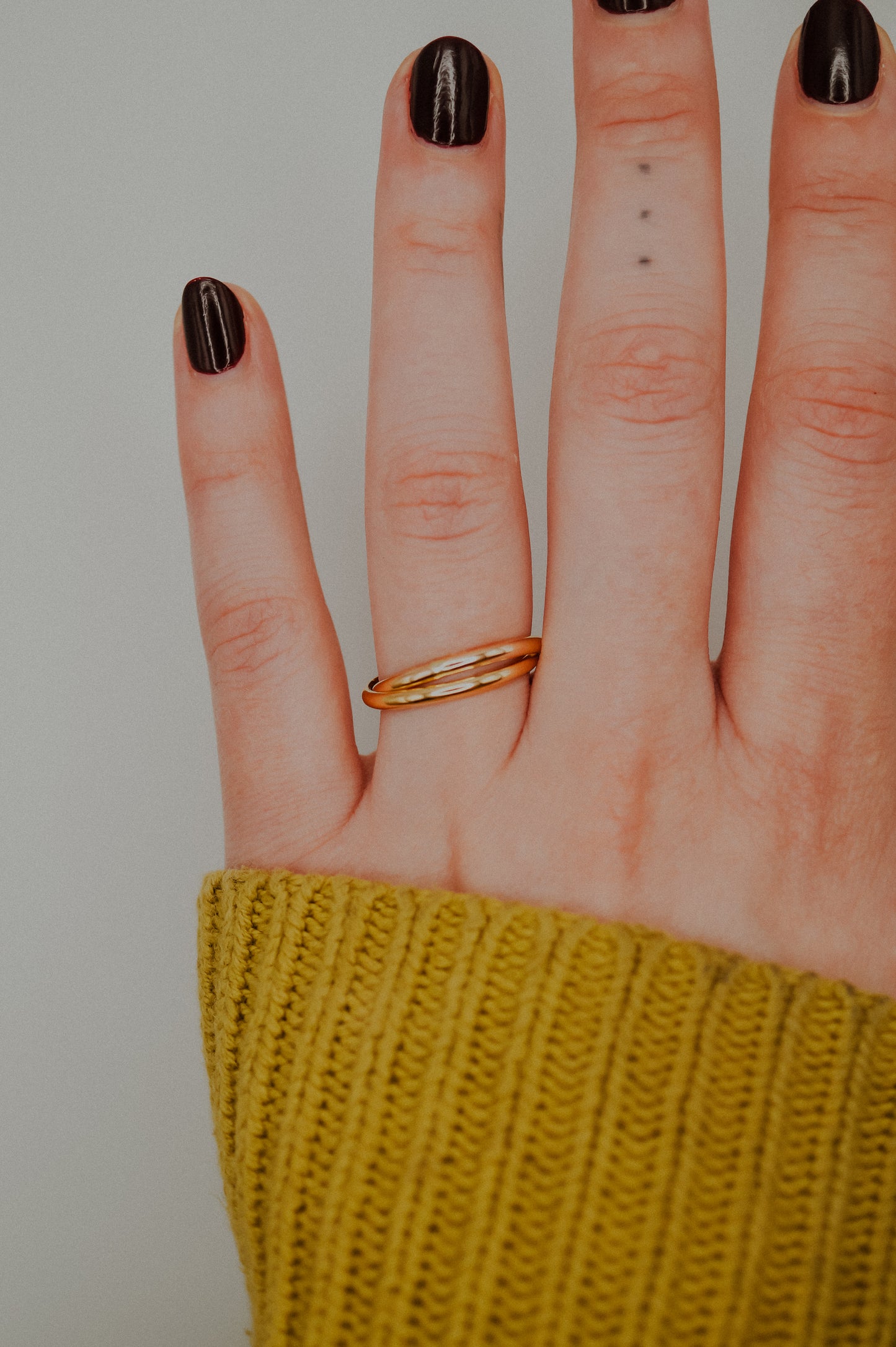 Thick Interlocking Set of 2 Rings, 14K Gold Fill