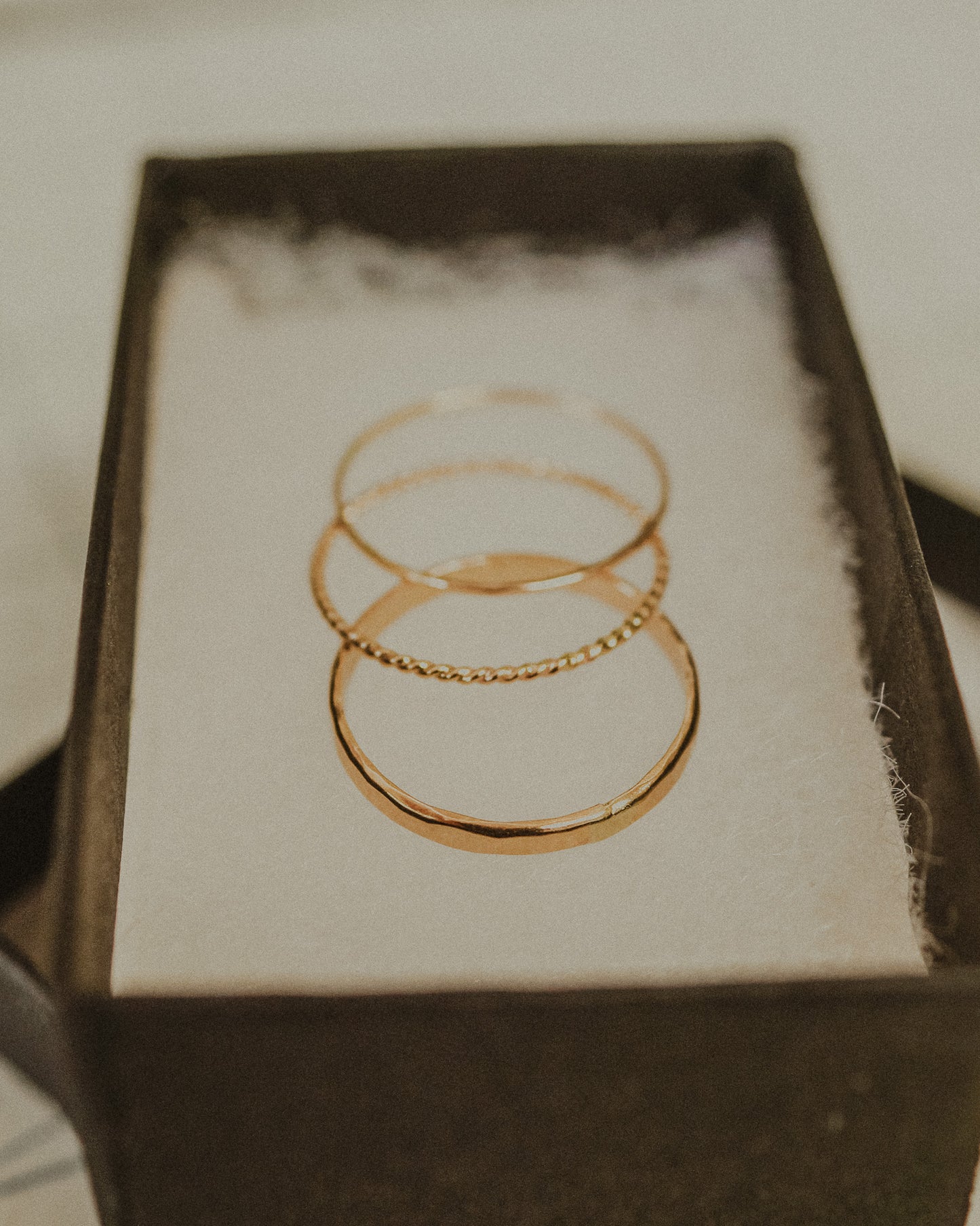 Extra Thick Twist Set of 3 Stacking Rings, Gold Fill, Rose Gold Fill or Sterling Silver