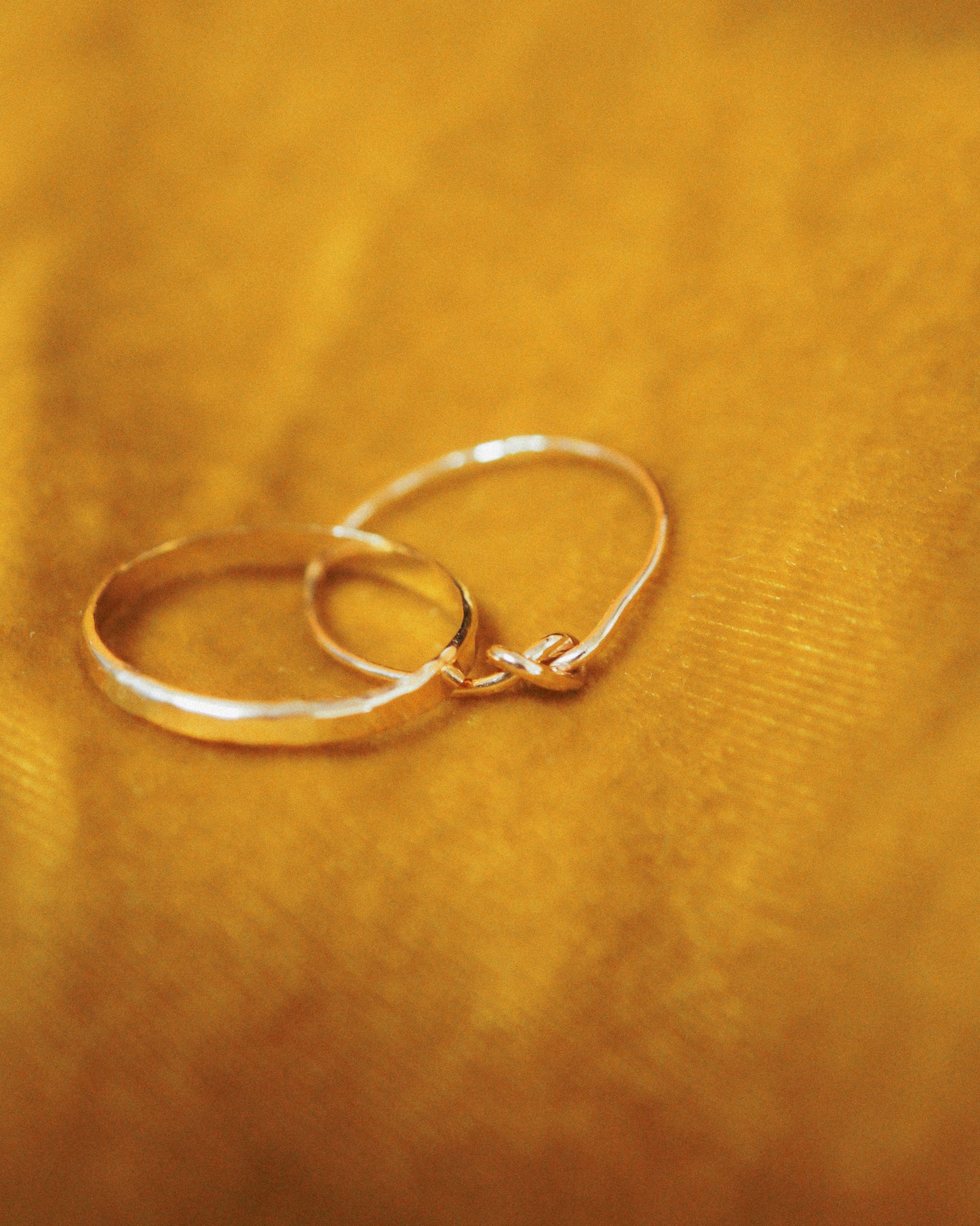 Extra Thick Closed Knot Set of 2 Stacking Rings, Gold Fill, Rose Gold Fill or Sterling Silver