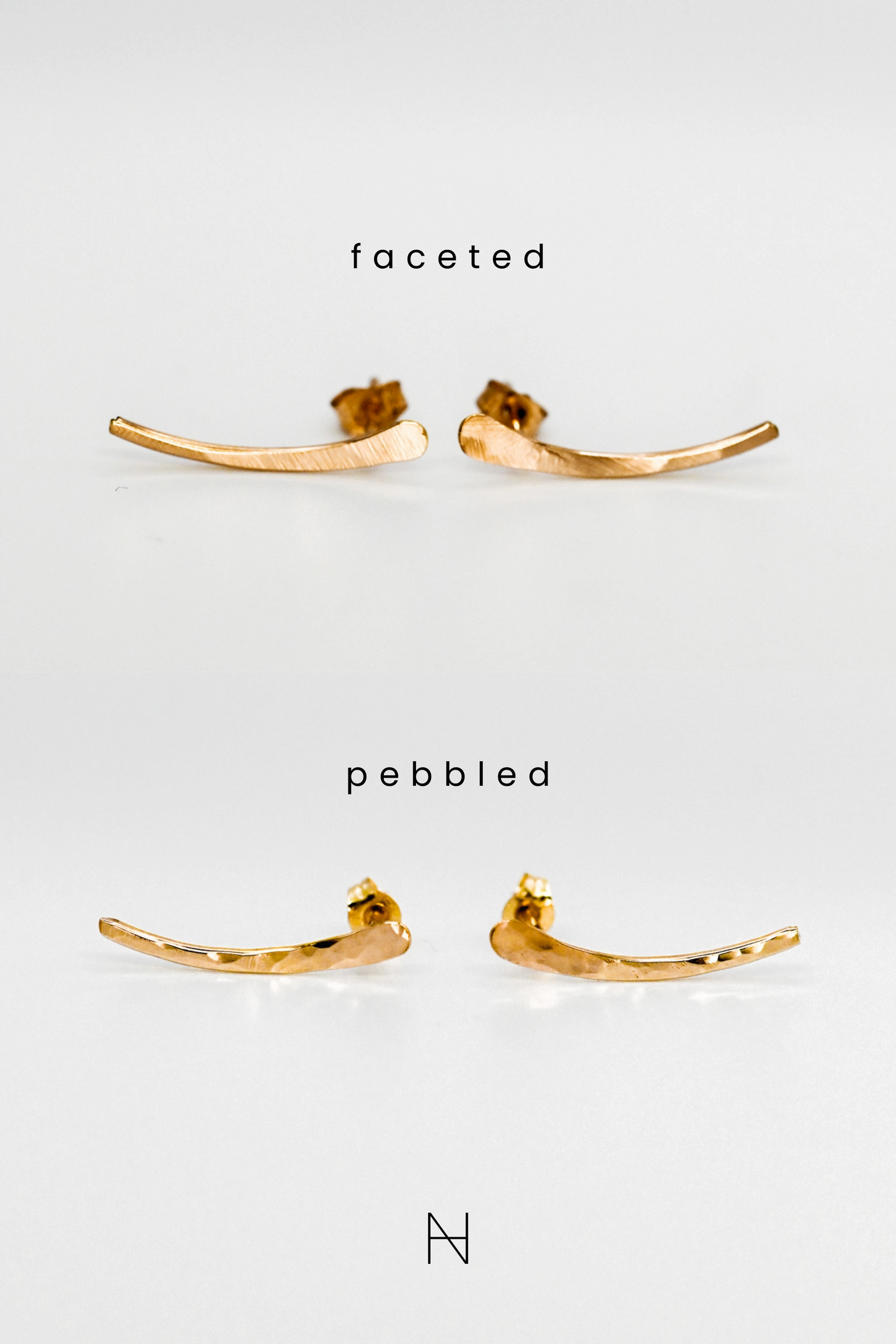 Ear Climber Earring, Solid 14K Gold