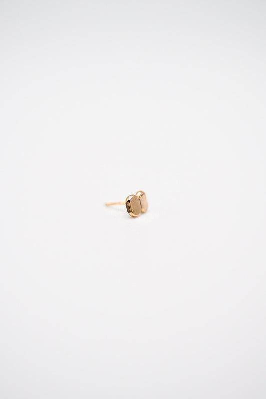 Hammered Bead Flat Back Stud Earring