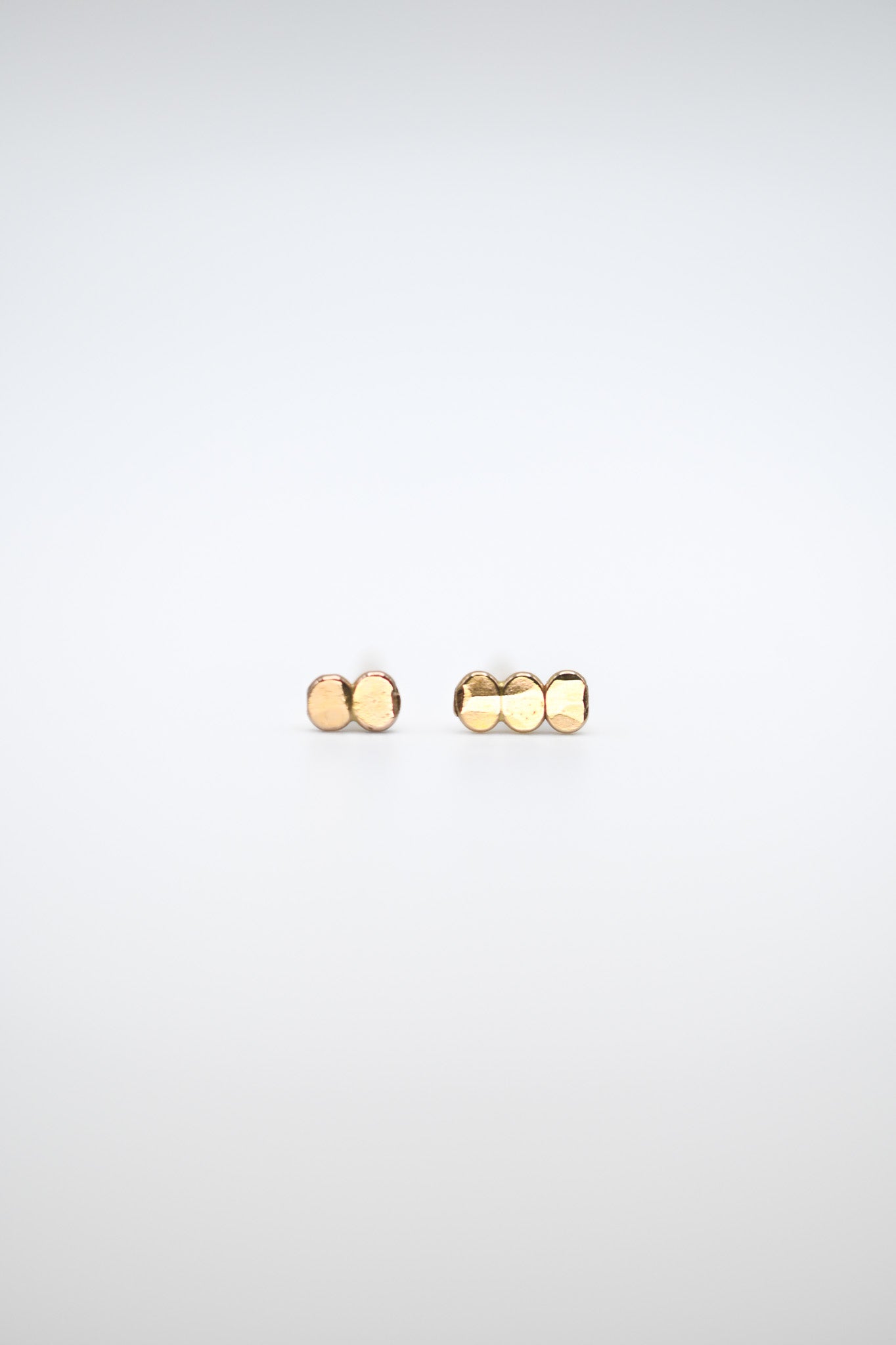 Hammered Bead Flat Back Stud Earring