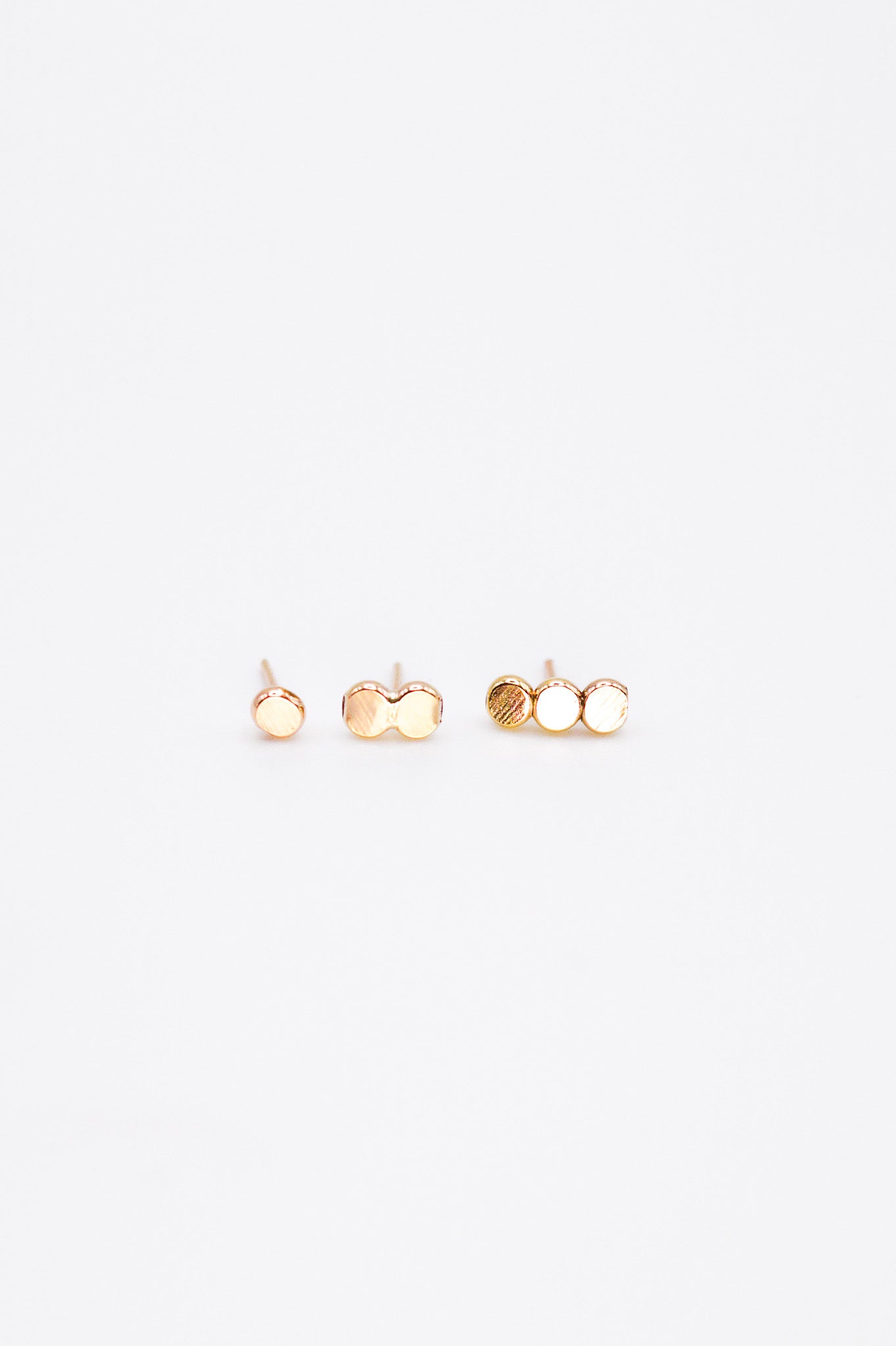Hammered Bead Flat Back Stud Earring