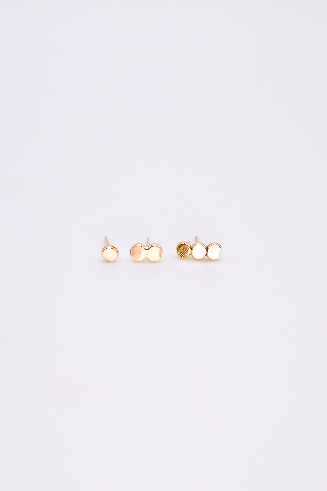 Hammered Bead Flat Back Stud Earring in Solid Gold
