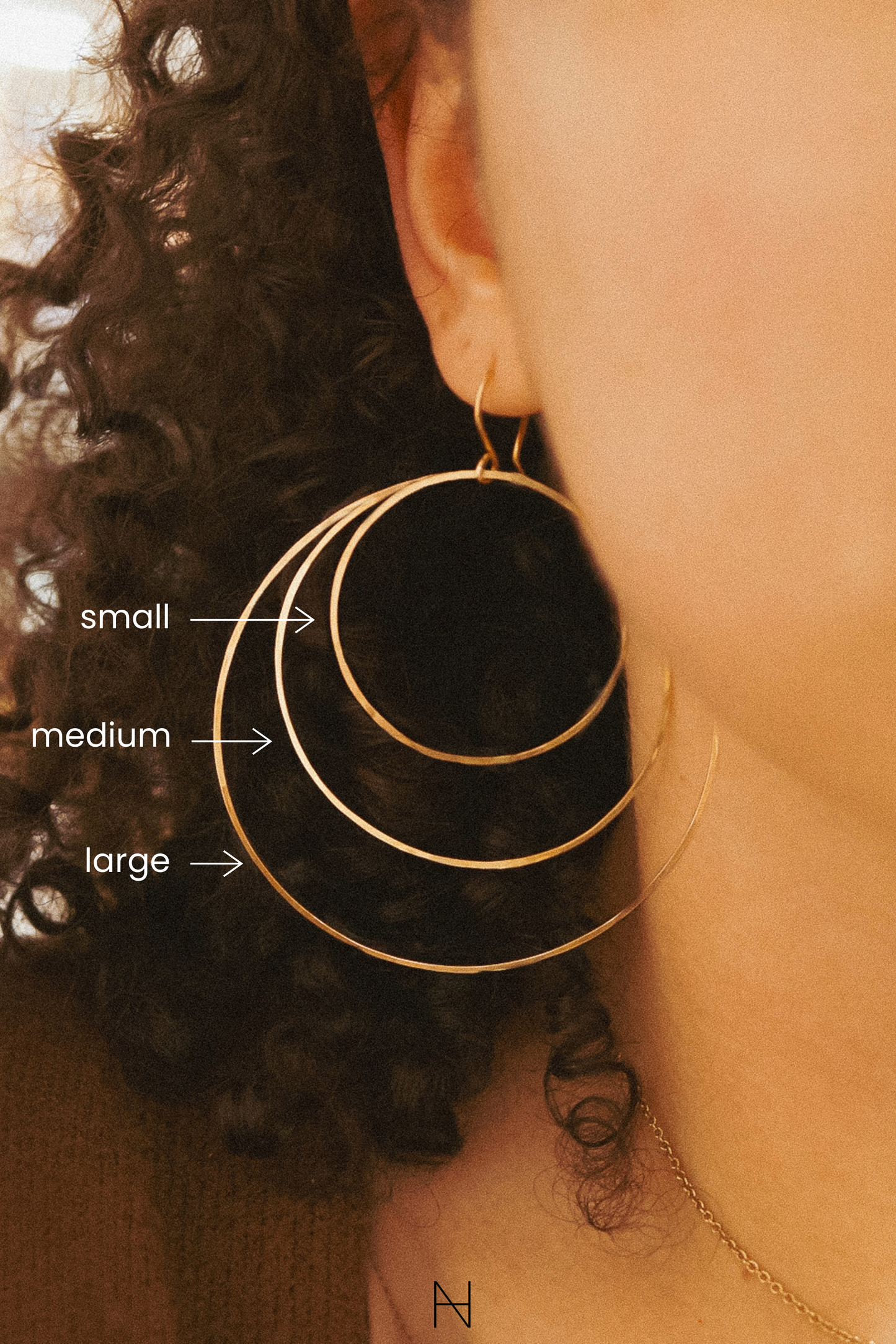 Full Circle Hoop Earrings, Solid 14K Gold, Rose or White Gold