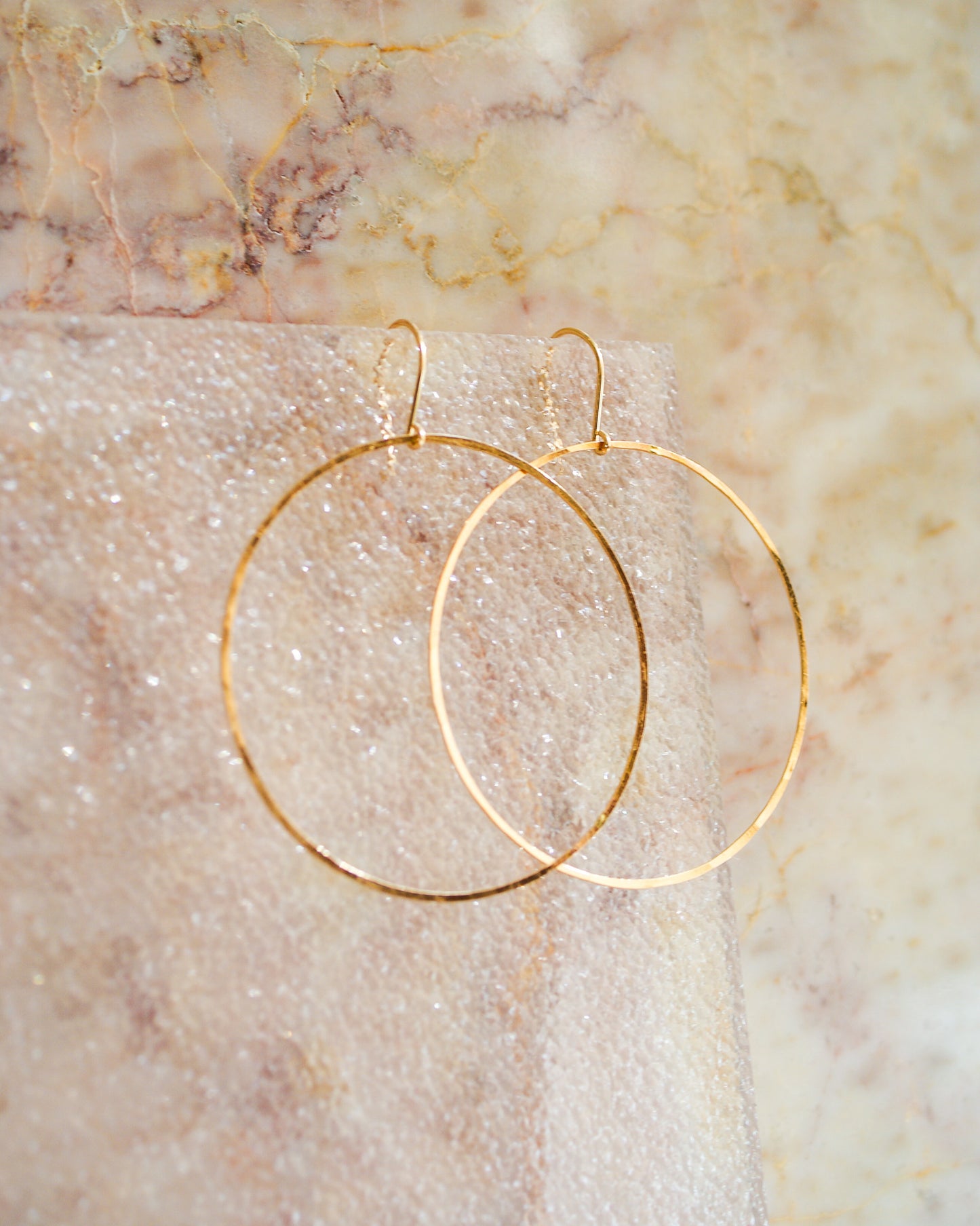Full Circle Hoop Earrings, Solid 14K Gold, Rose or White Gold