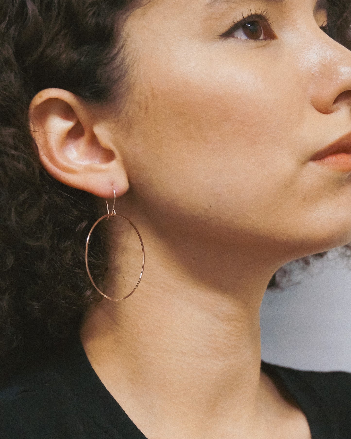 Full Circle Hoop Earrings, Solid 14K Gold, Rose or White Gold