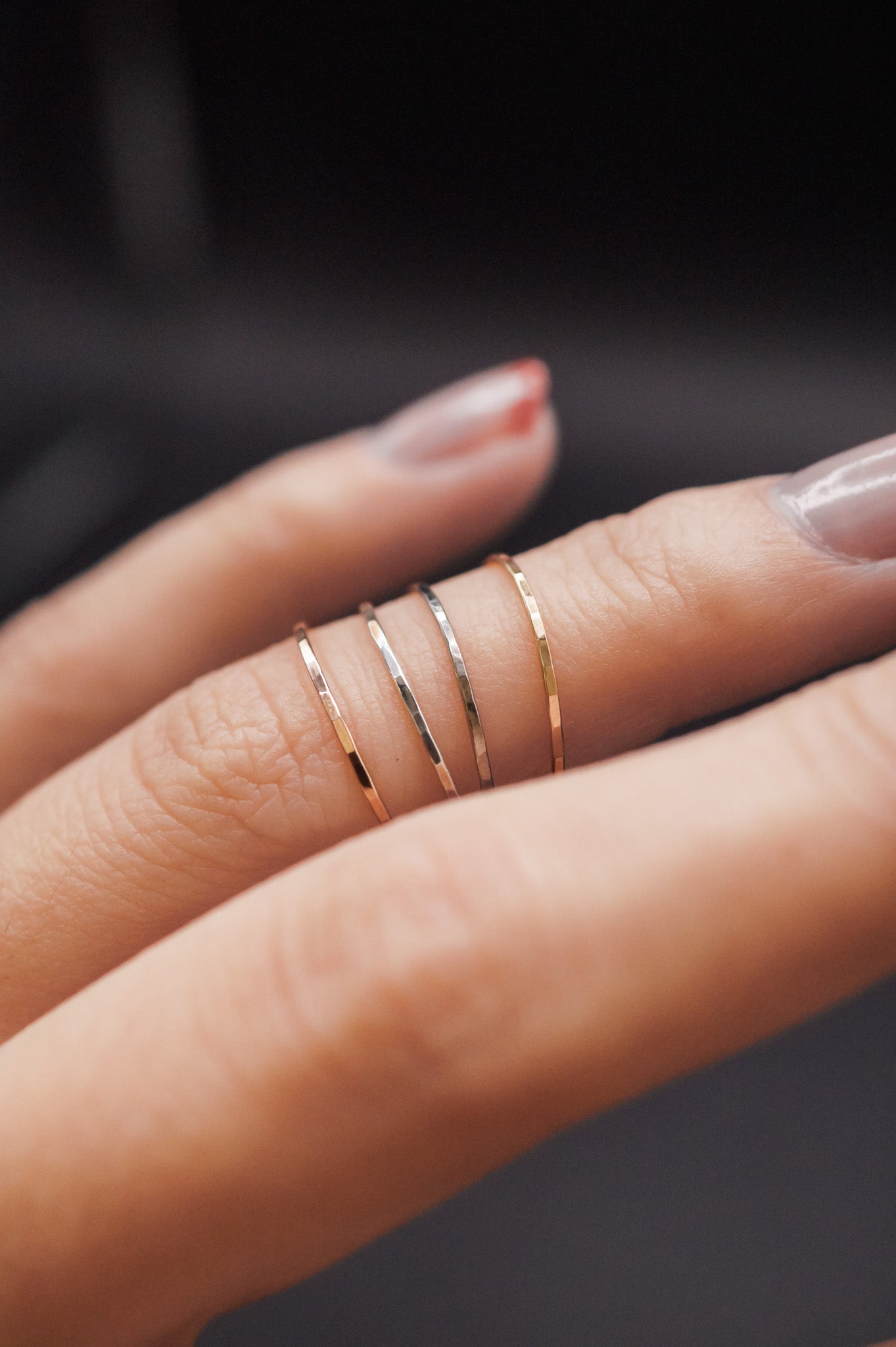 Ultra Thin Ring, Solid 14K White Gold