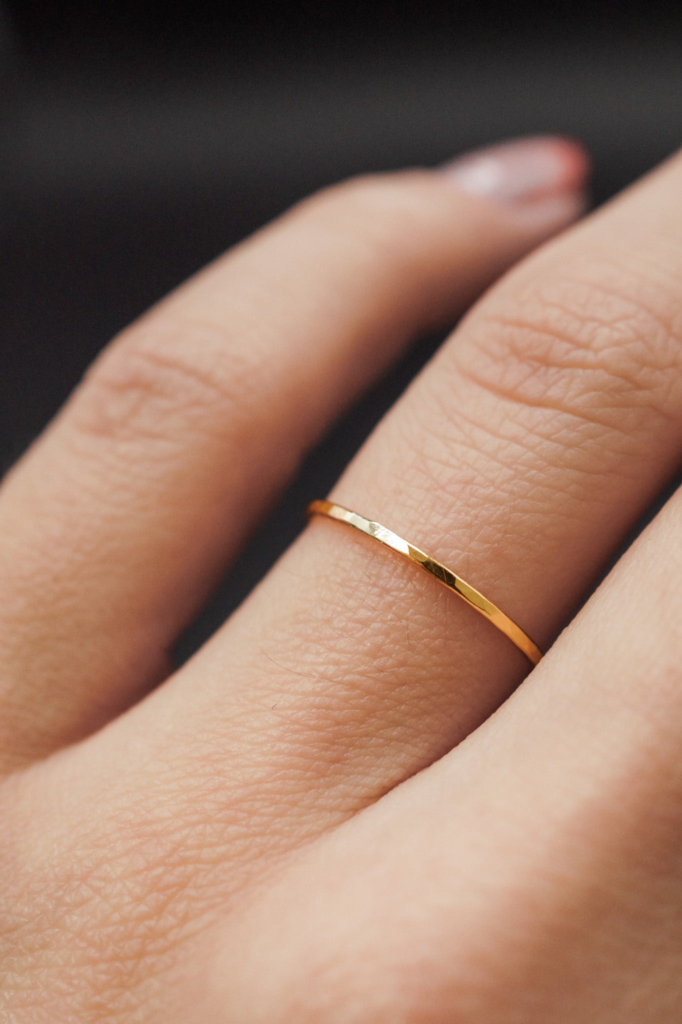 Medium Thick Ring, Solid 14K Gold