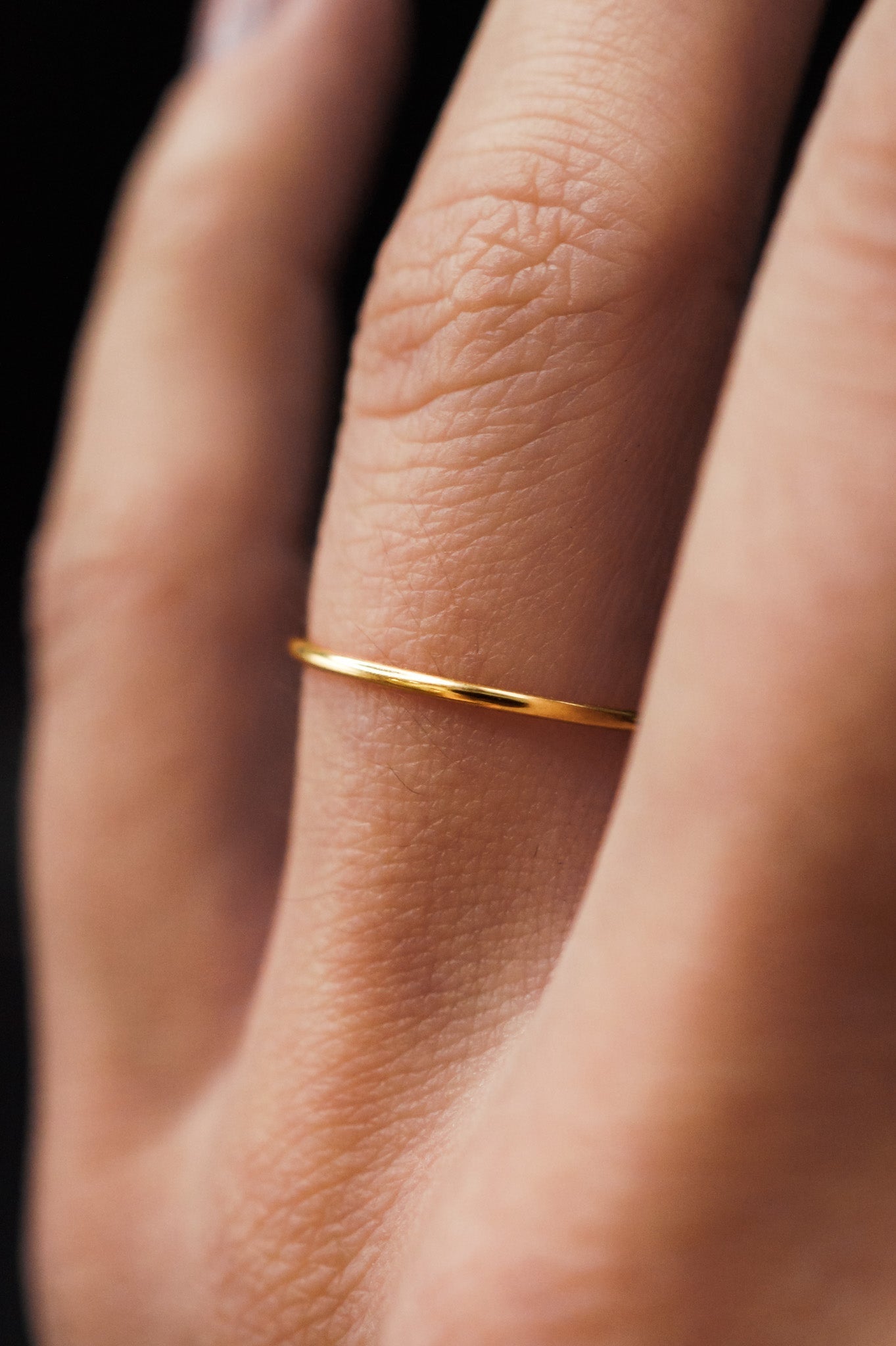 Medium Thick Ring, Solid 14K Gold