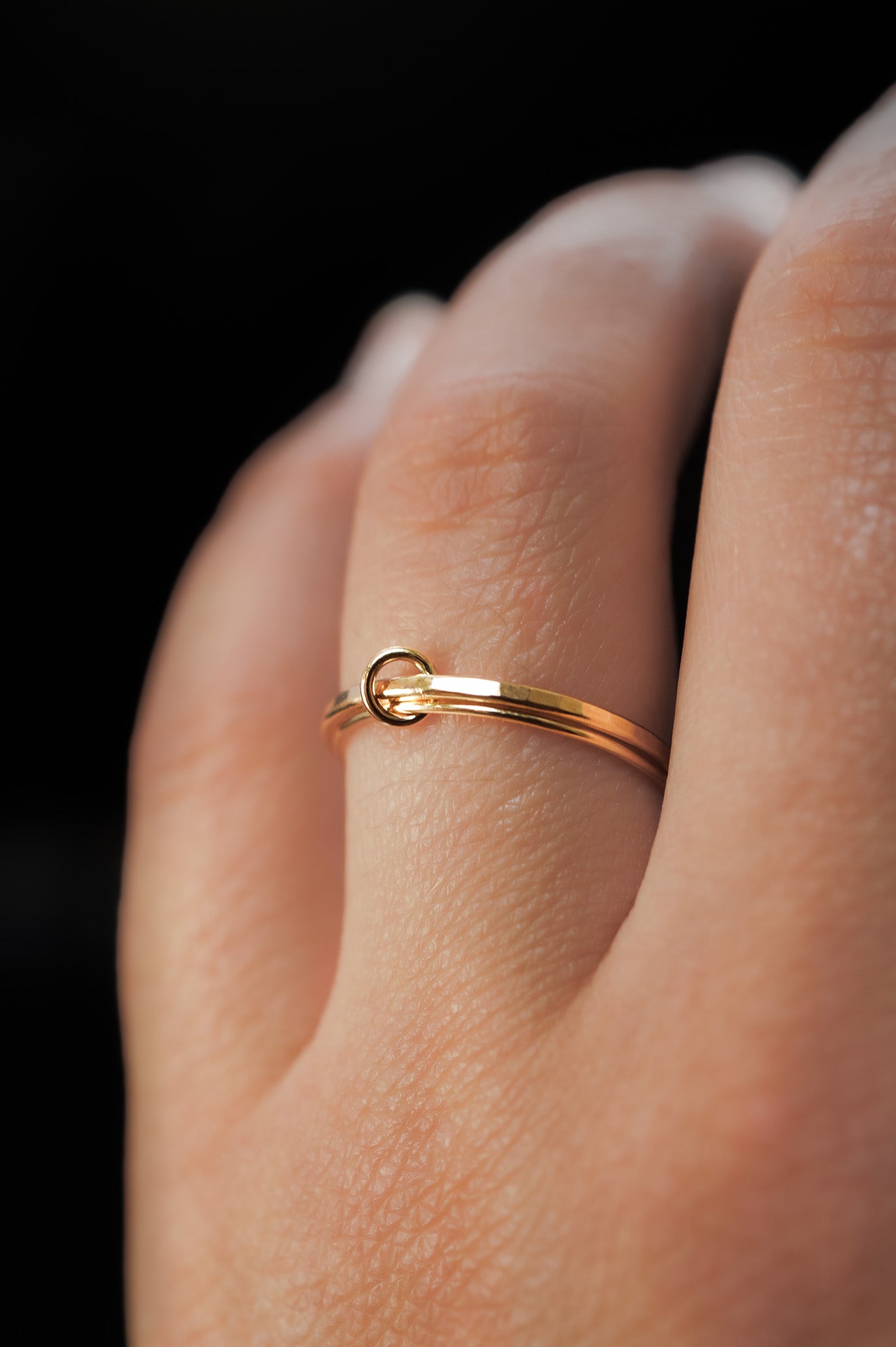 Gold Fill Link Ring on ring finger.