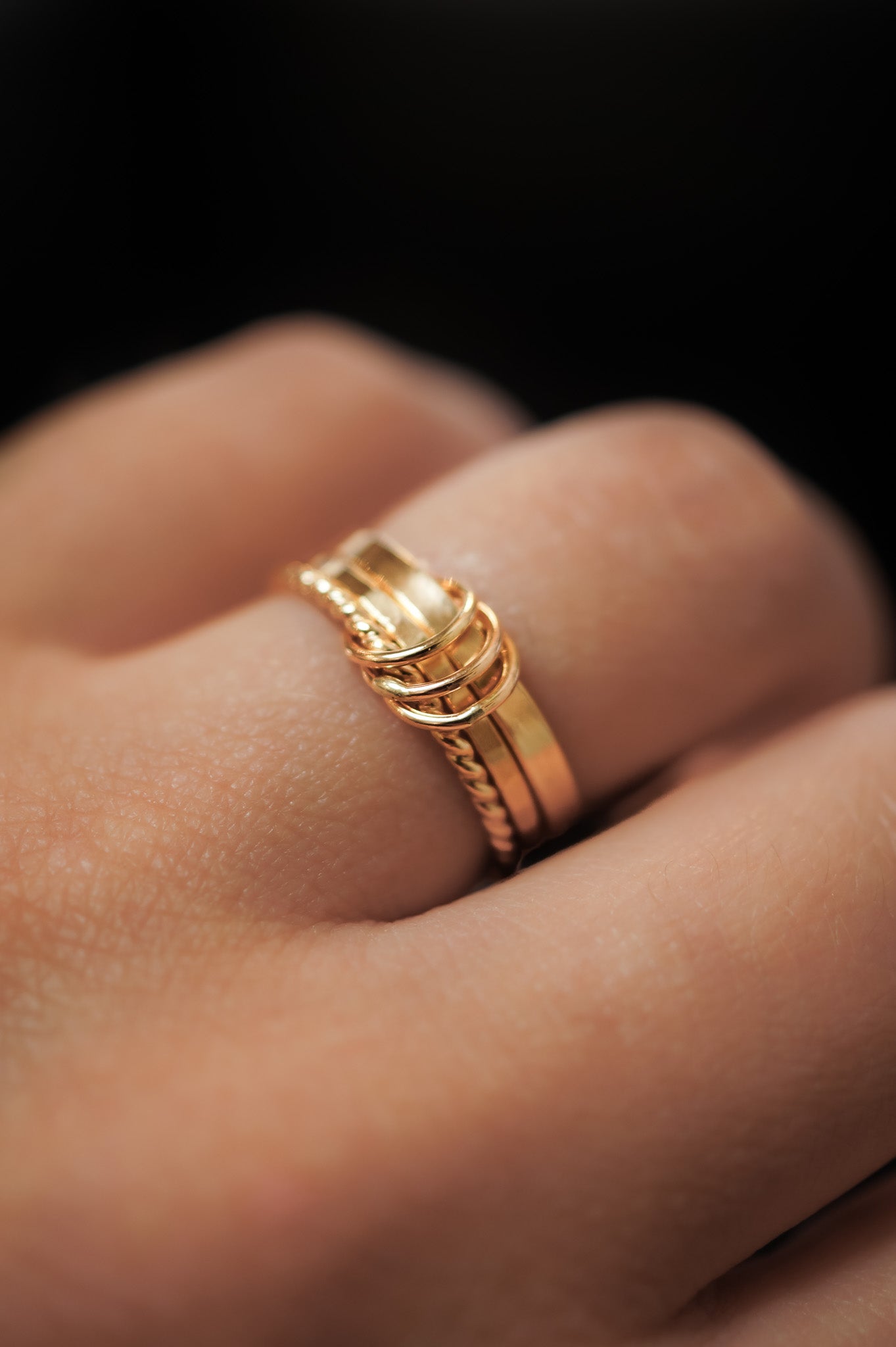 Triple Link Ring, 14K Gold Fill