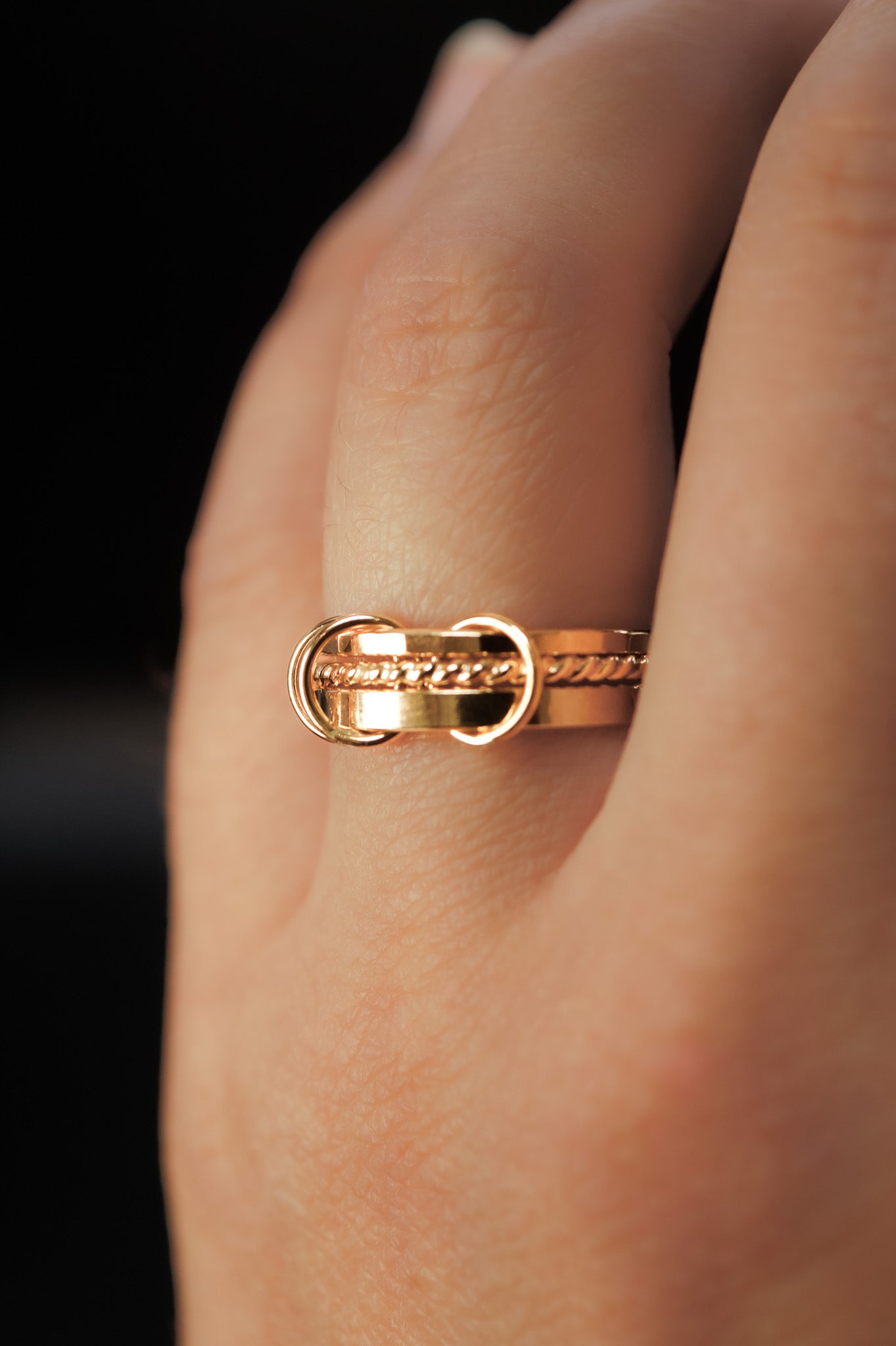 Triple Link Ring, 14K Gold Fill