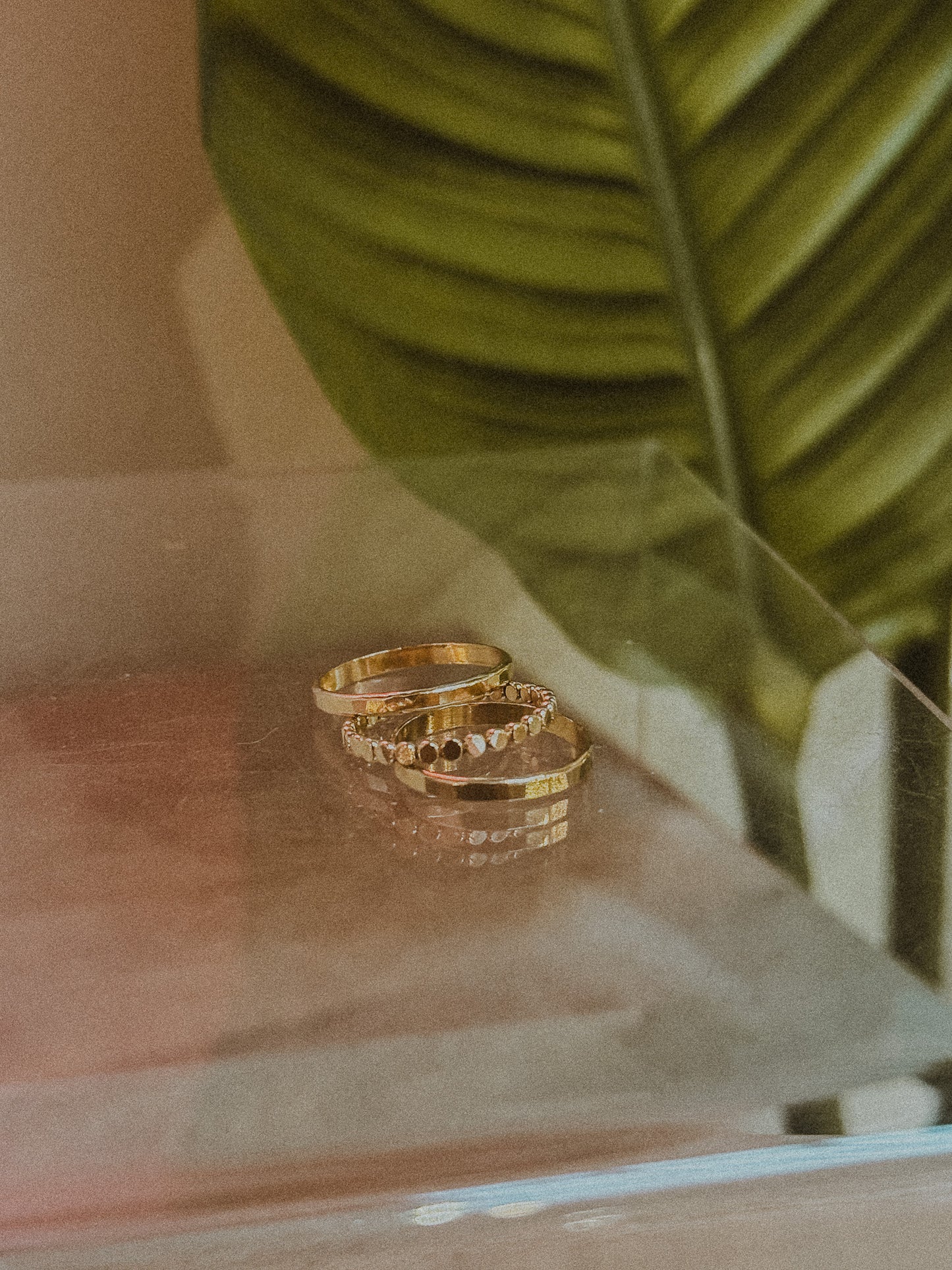 The Everyday Mini Bead Set of 3 Stacking Rings, Gold Fill or Rose Gold Fill