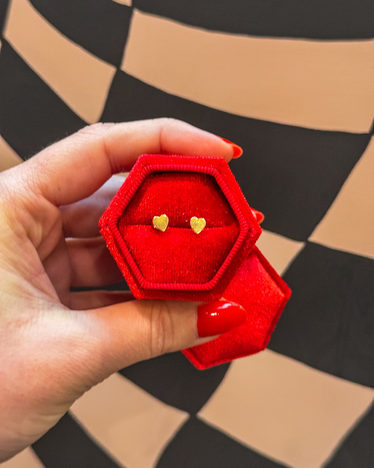 Hexagon Velvet Ring Box