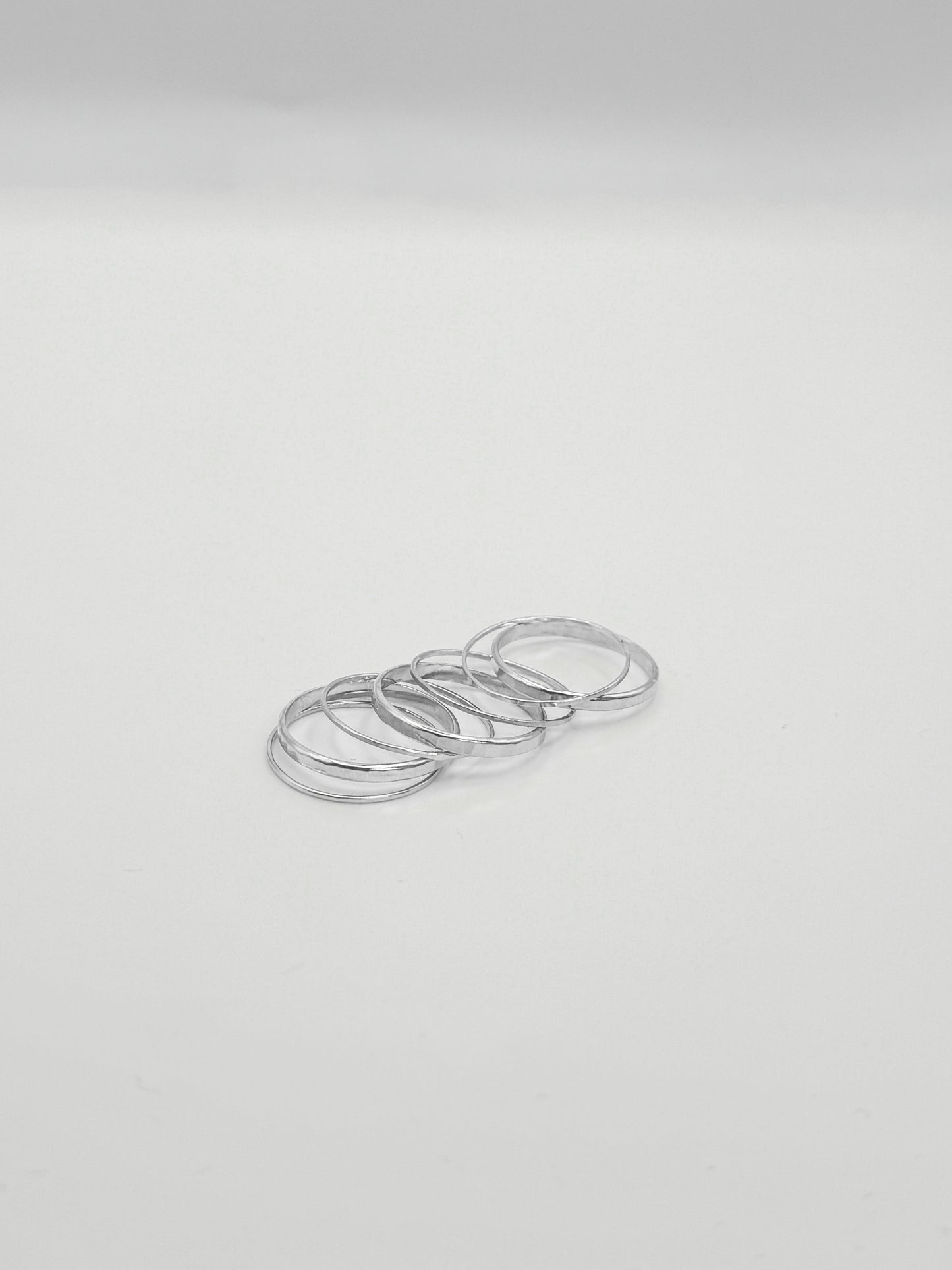 Hammered Thick & Thin Set of 7 Stacking Rings, Gold Fill, Rose Gold Fill or Sterling Silver