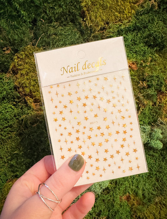 Gold Star Nail Decals