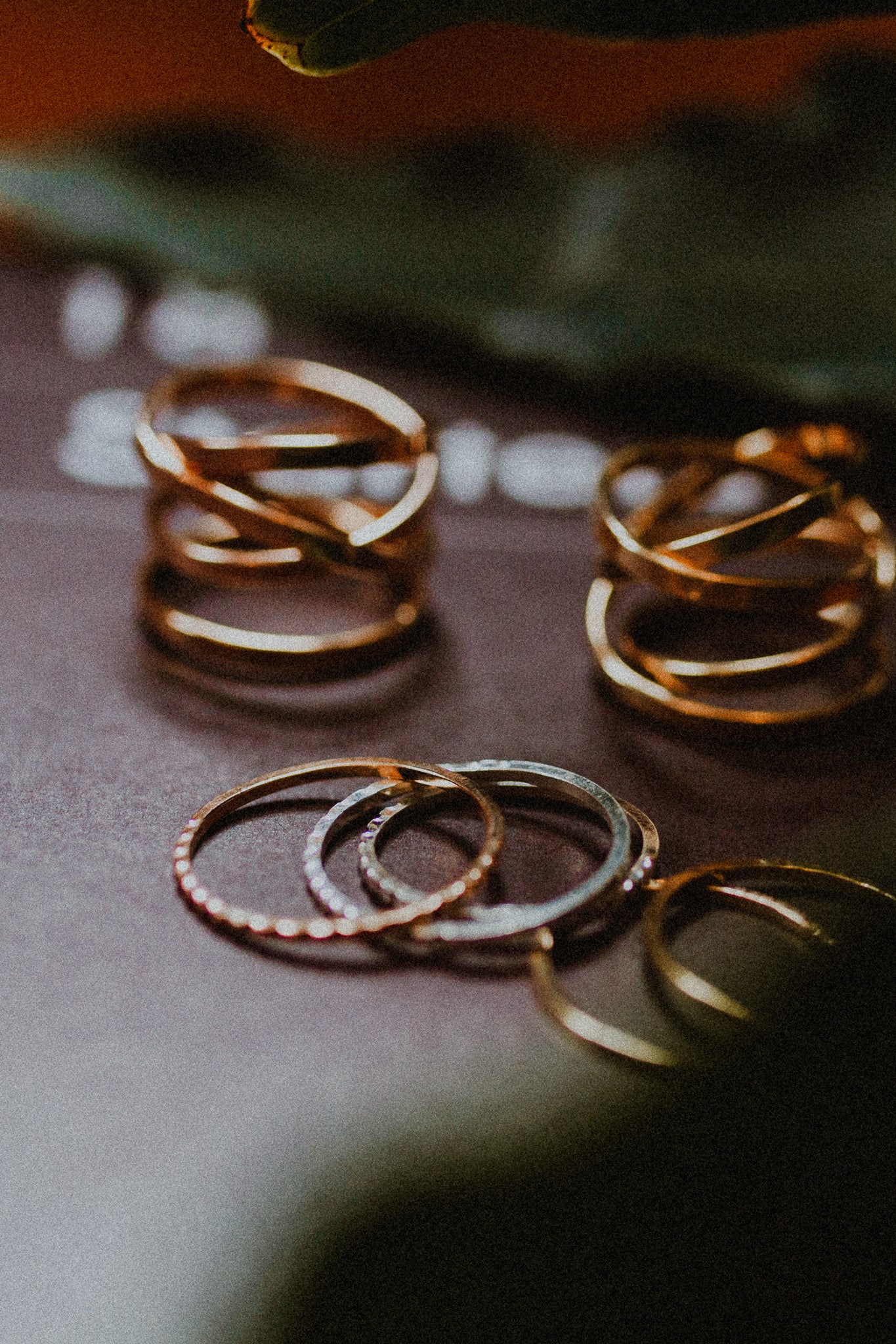 Half Lined Ring, 14K Rose Gold Fill