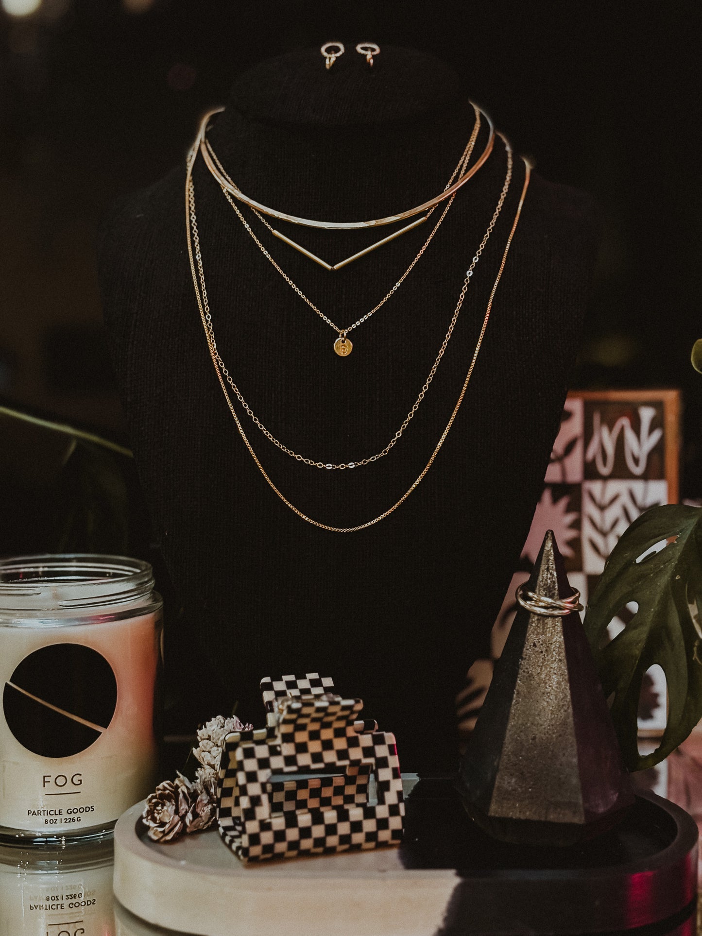 Tiny Monogram Choker Necklace in Gold Fill