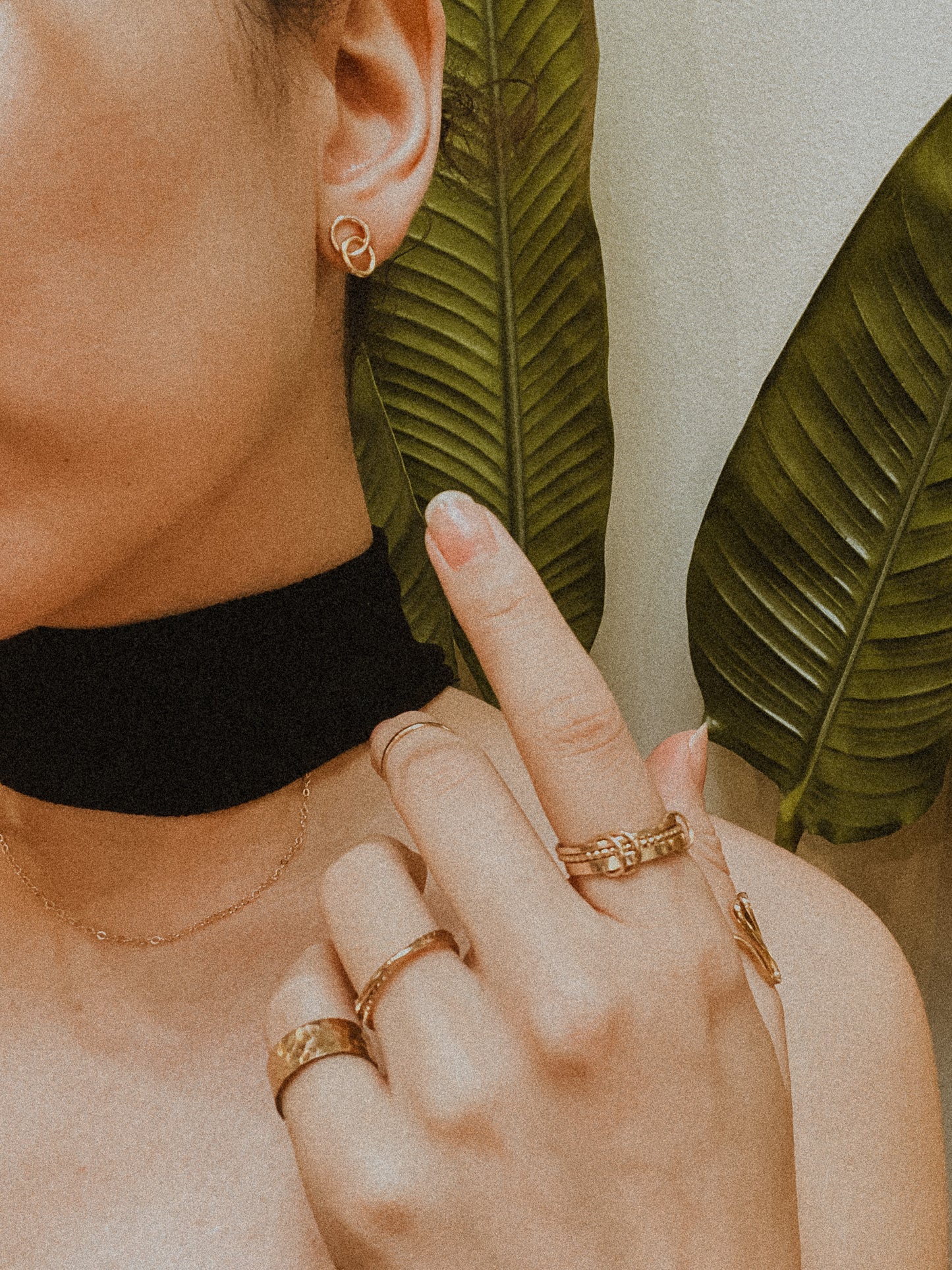 Link Stud Earrings in Solid 14K Gold or Rose Gold