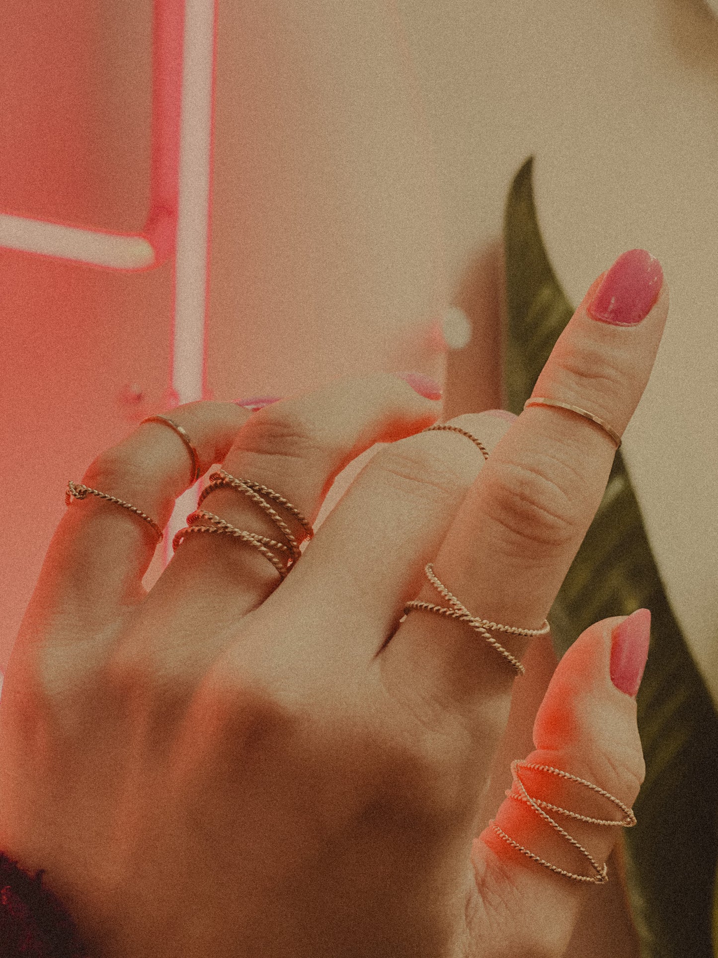 Twist X-Ring, Solid 14K Gold