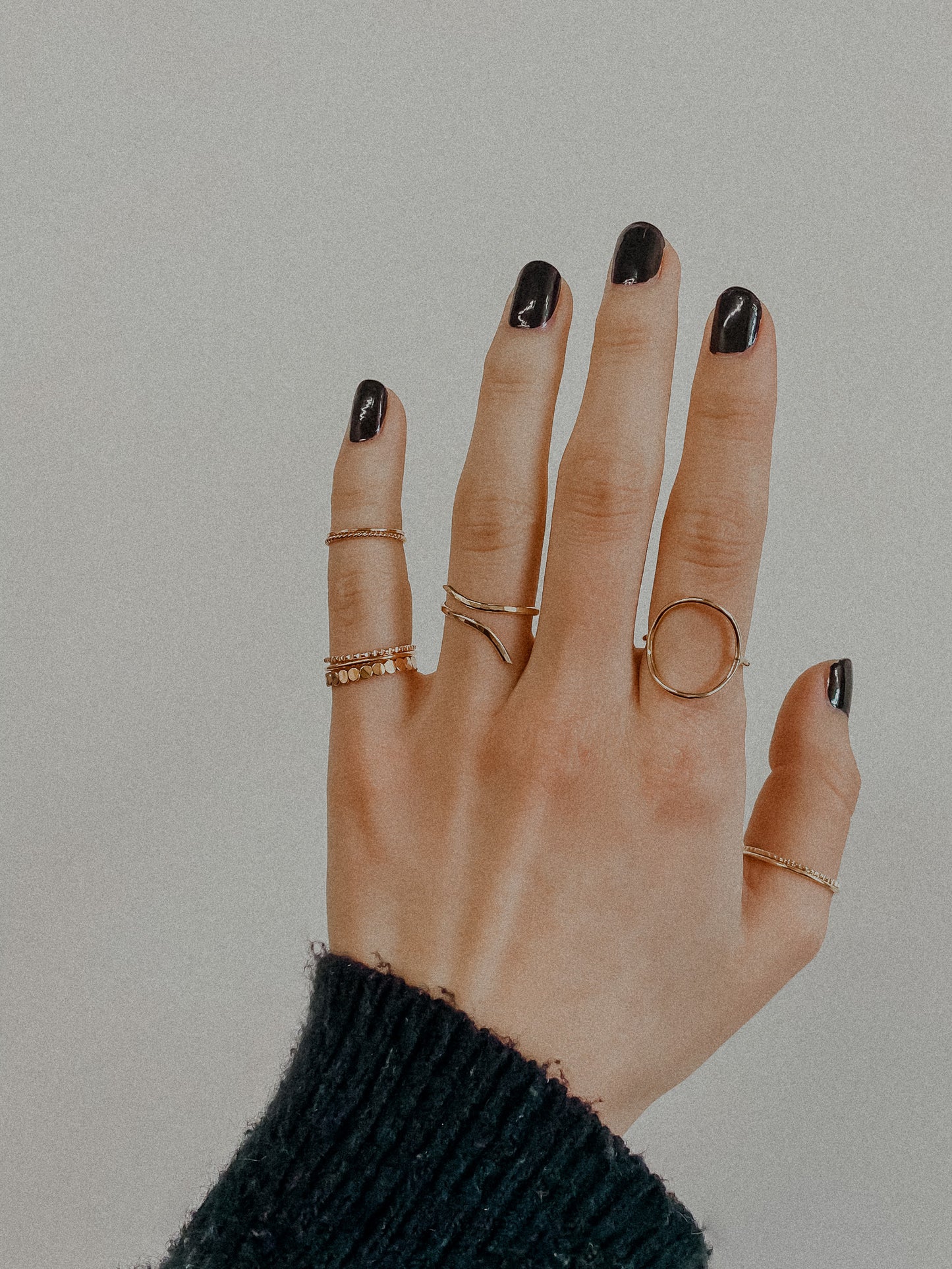 Bead Mixed Texture Set of 3 Stacking Rings, Gold Fill, Rose Gold Fill or Sterling Silver