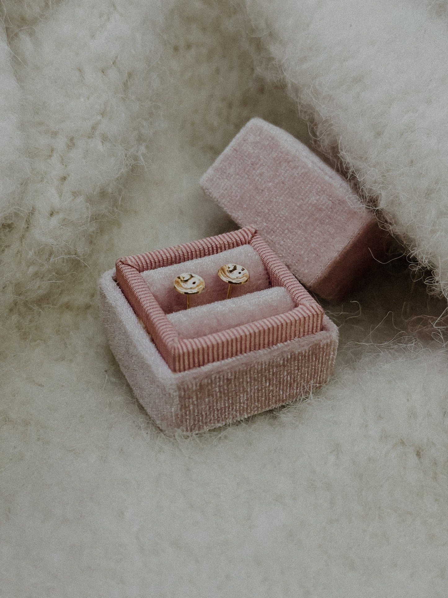 Crater Stud Earrings, Solid Gold or Rose Gold
