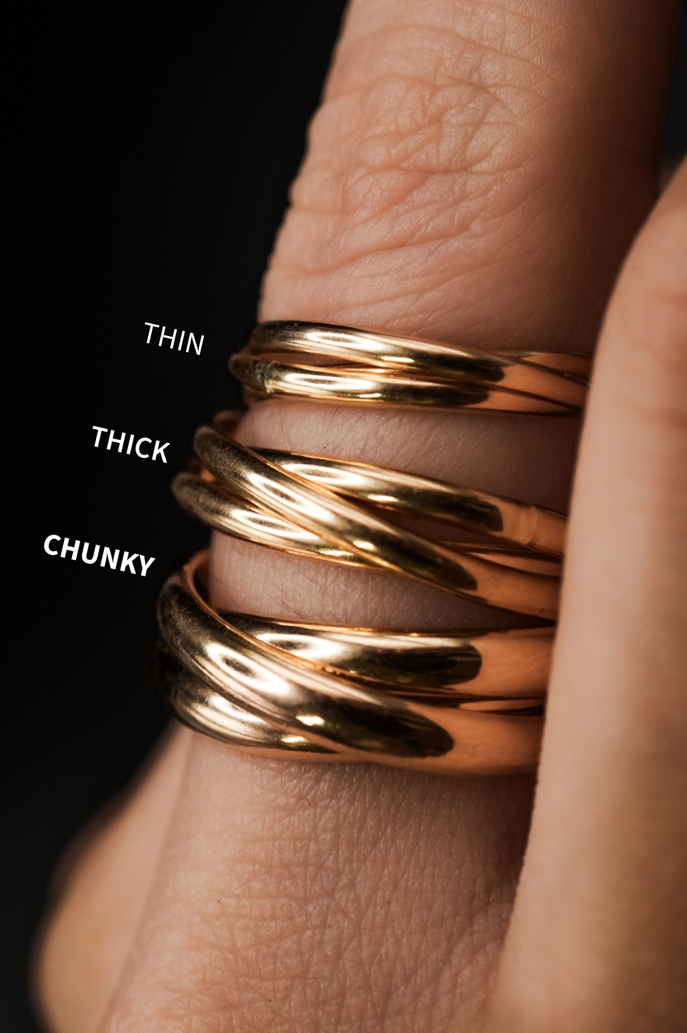 Chunky Interlocking Ring, 14K Gold Fill