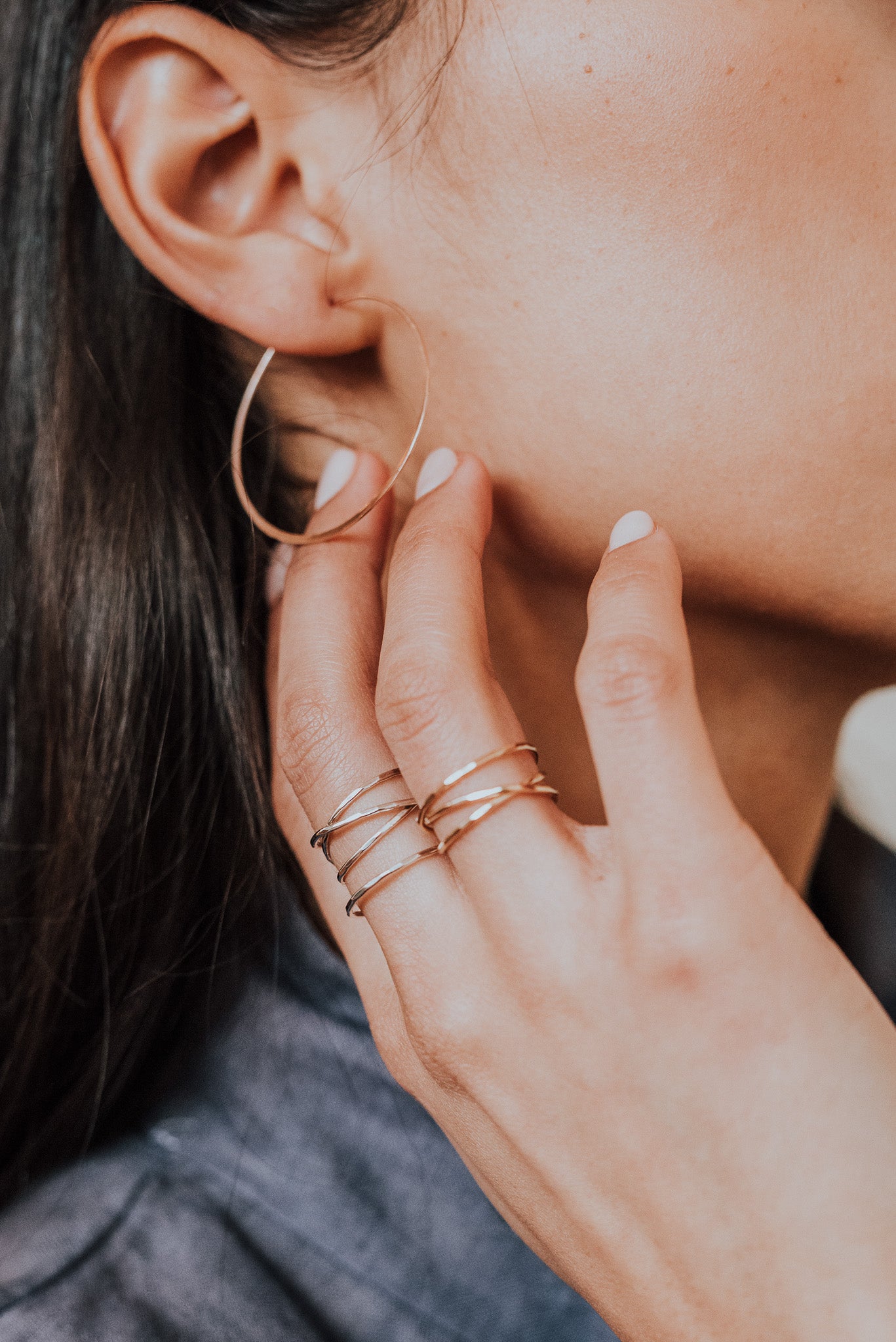 Classic Threader Hoop Earrings, Gold Fill, Rose Gold Fill, or Sterling Silver