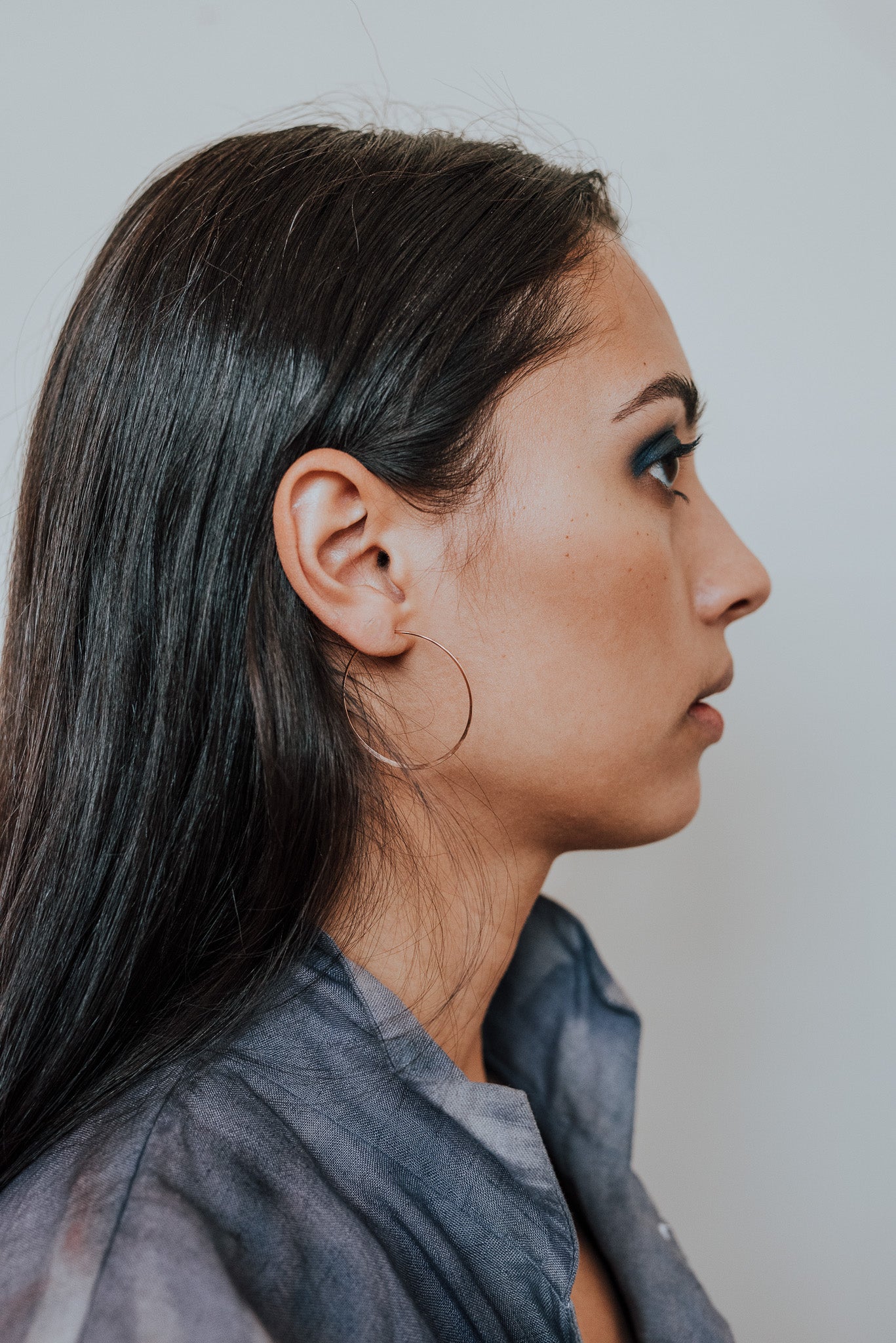 Classic Threader Hoop Earrings, Gold Fill, Rose Gold Fill, or Sterling Silver