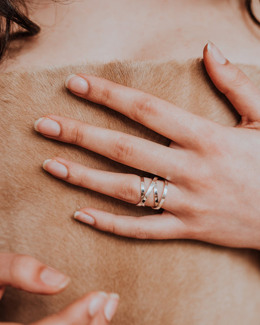 Ribbon Wraparound Ring, Sterling Silver