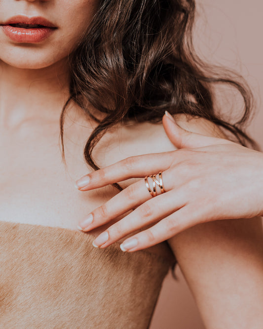 Ribbon Wraparound Ring, Solid 14K Rose Gold