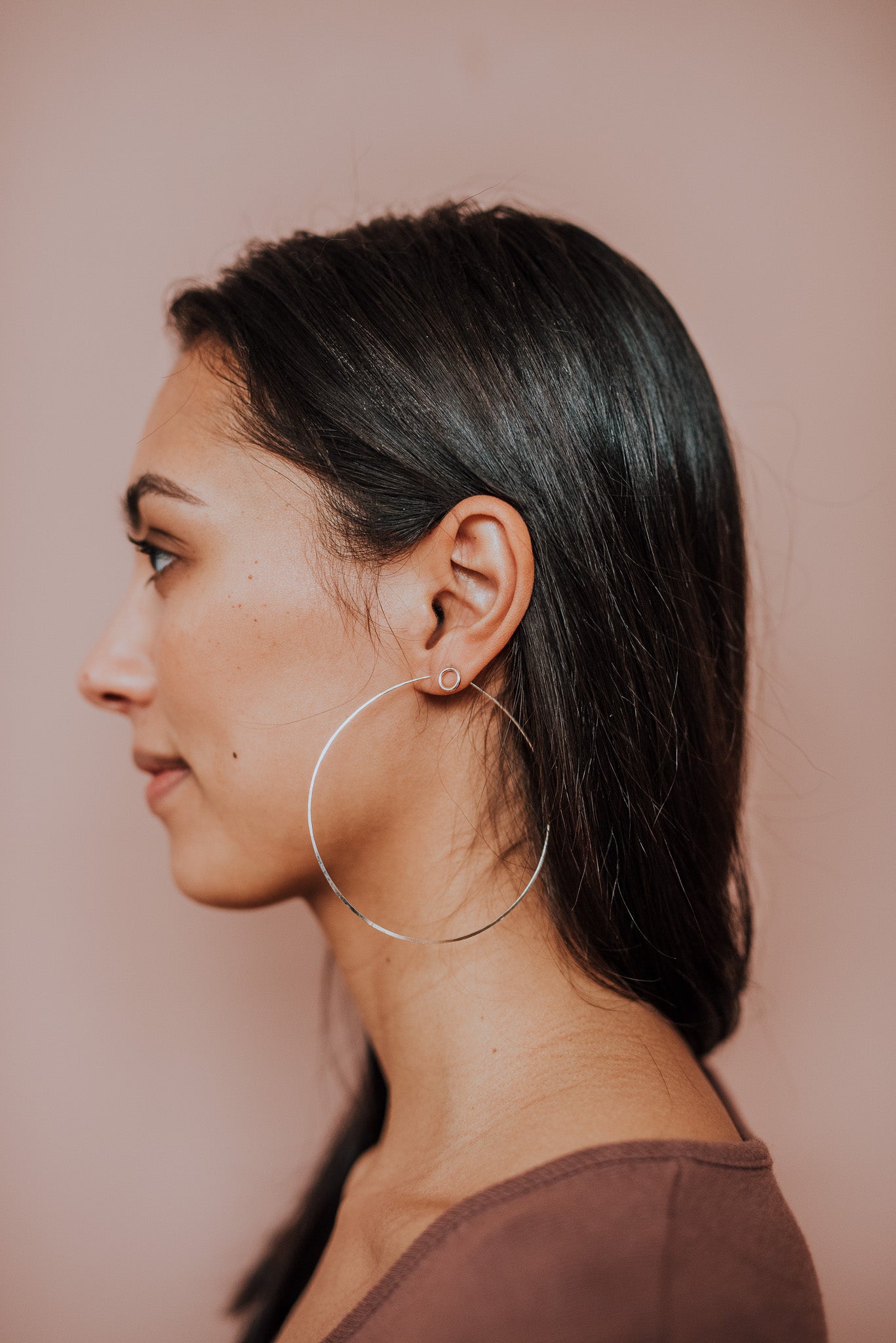 Classic Threader Hoop Earrings, Gold Fill, Rose Gold Fill, or Sterling Silver