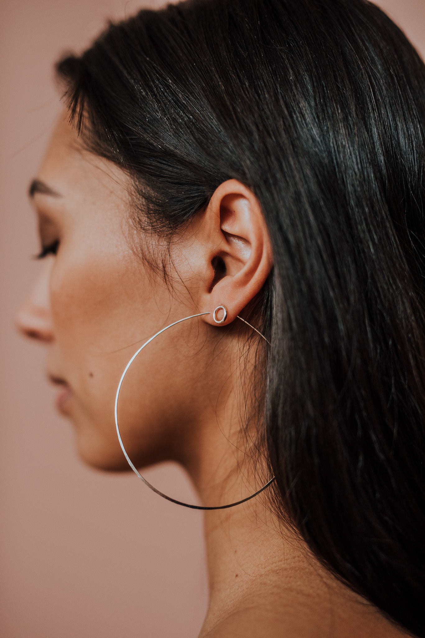 Classic Threader Hoop Earrings, Gold Fill, Rose Gold Fill, or Sterling Silver