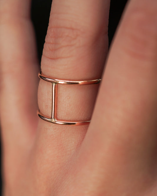 Large Cage Ring, 14K Rose Gold Fill
