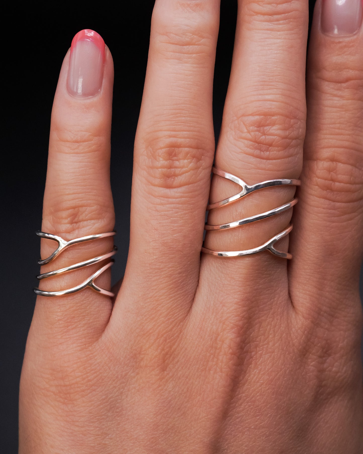 Curved Wraparound Ring, Sterling Silver