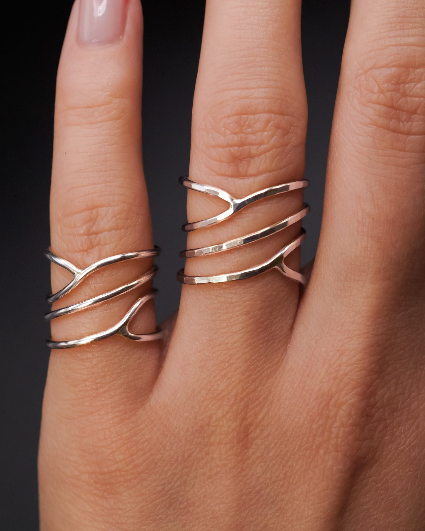 Curved Wraparound Ring, Sterling Silver