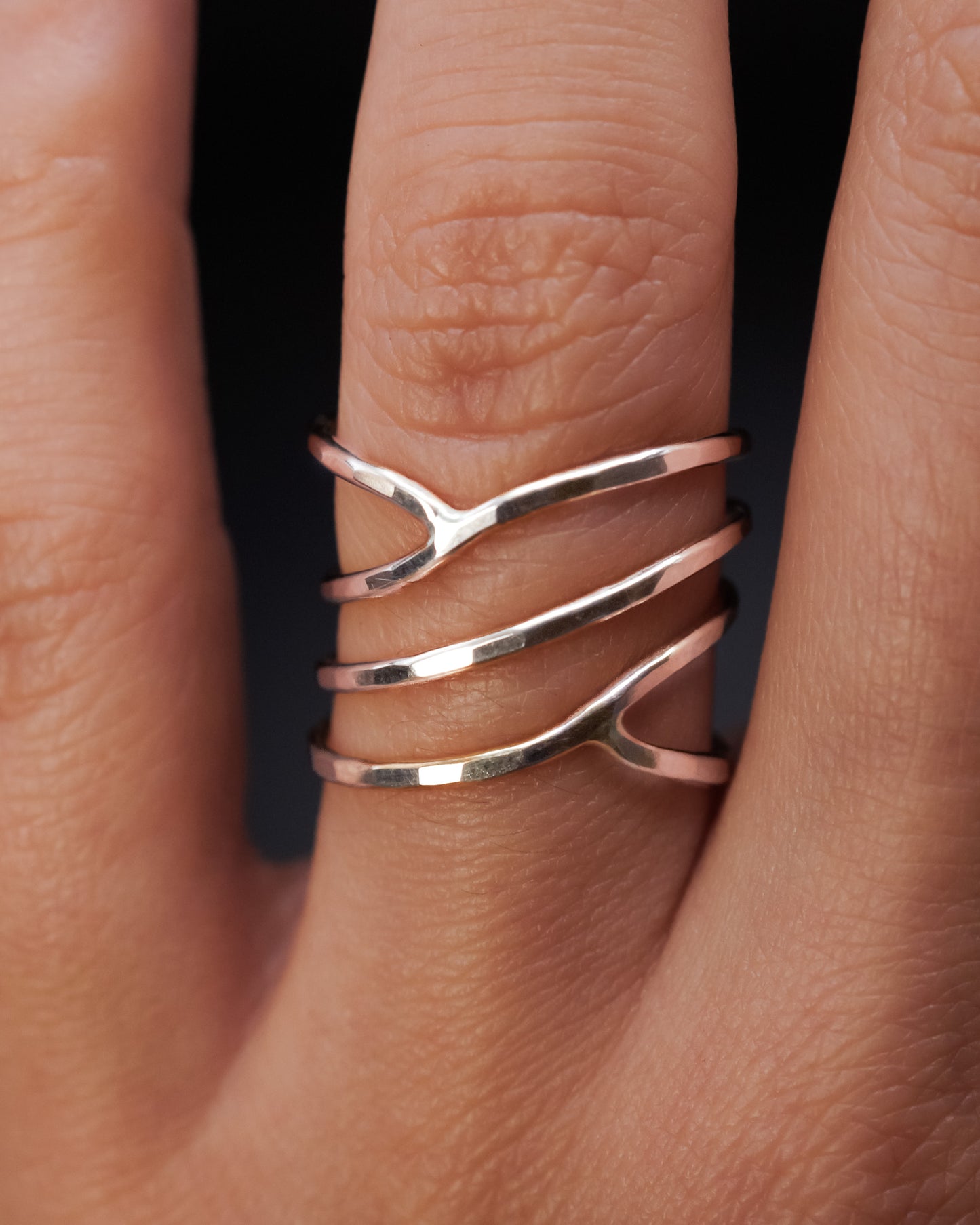 Curved Wraparound Ring, Sterling Silver