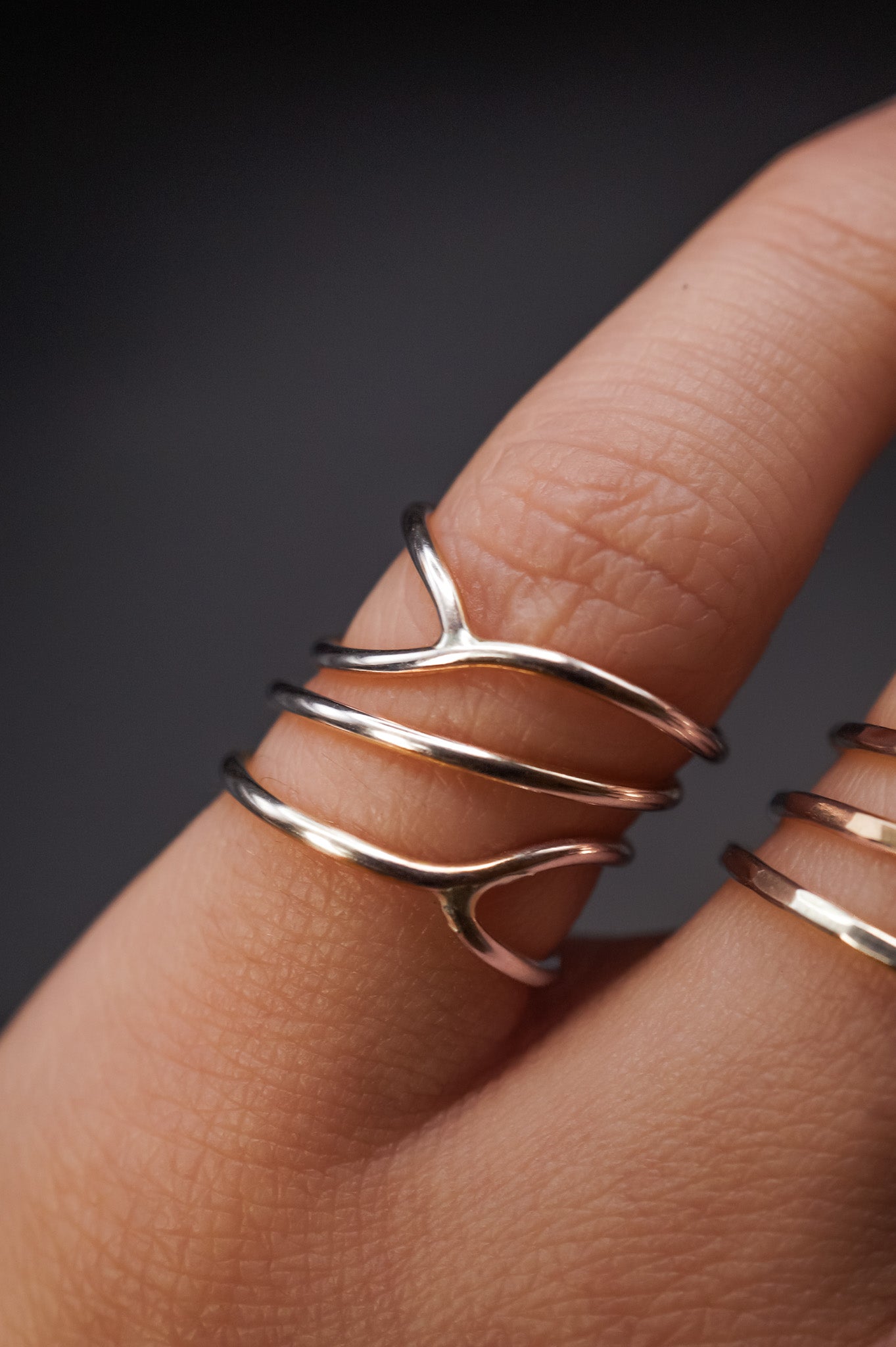 Curved Wraparound Ring, Sterling Silver