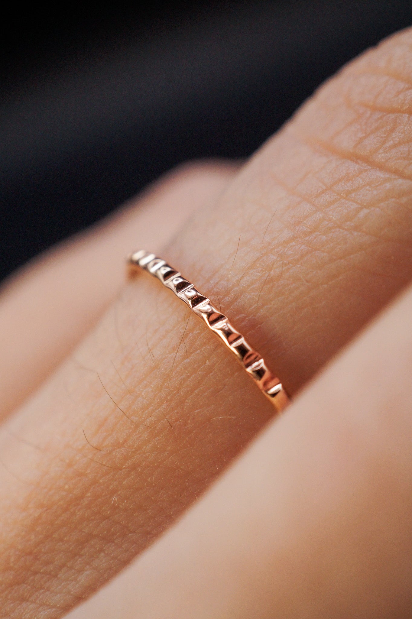 Lined Ring, 14K Rose Gold Fill