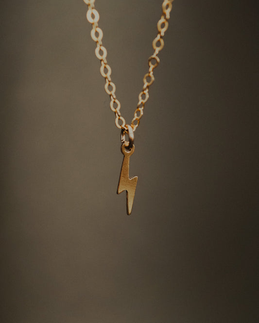 Lightning Bolt Charm, Gold or Silver